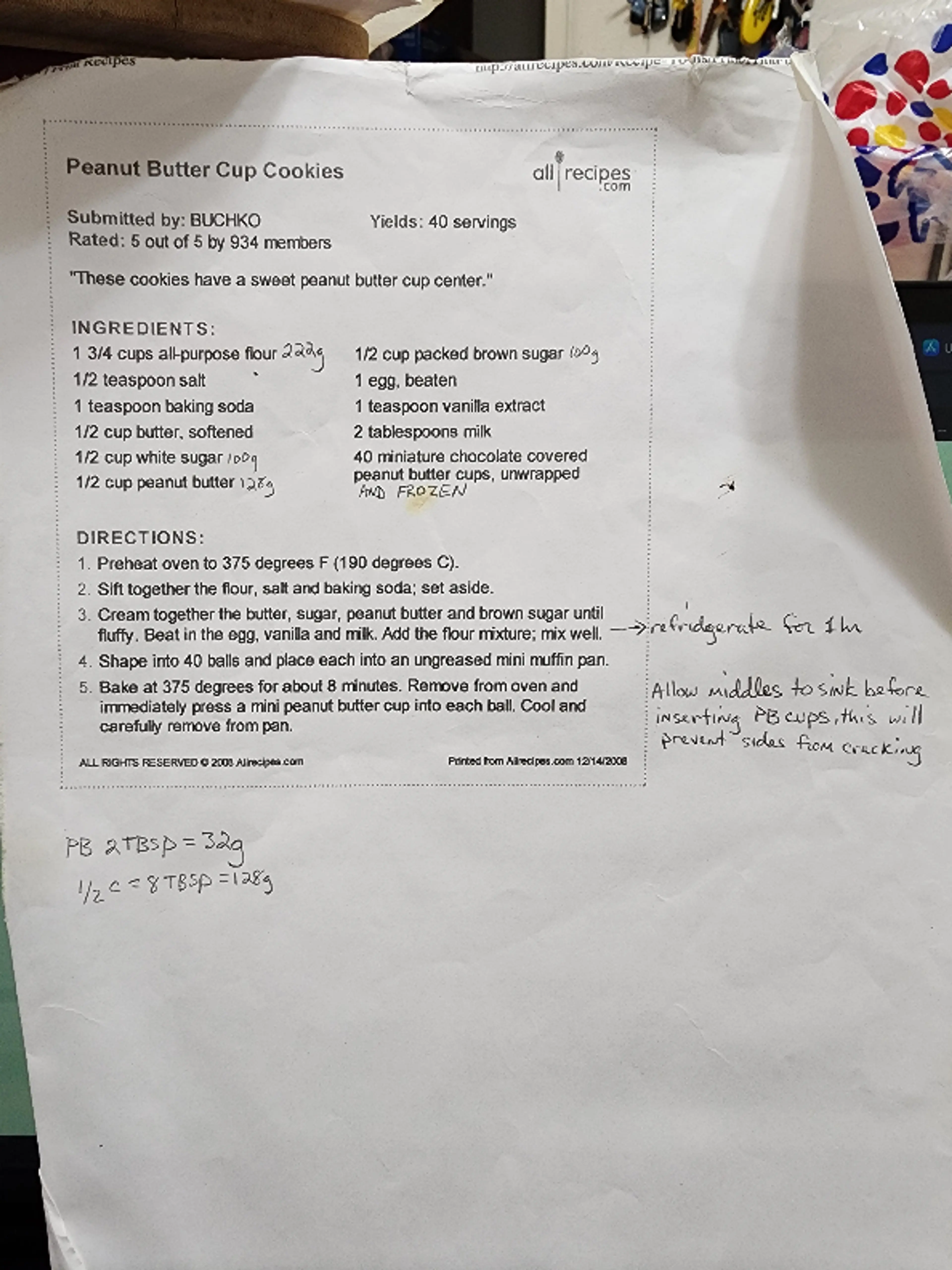 Peanut Butter Cup Cookies