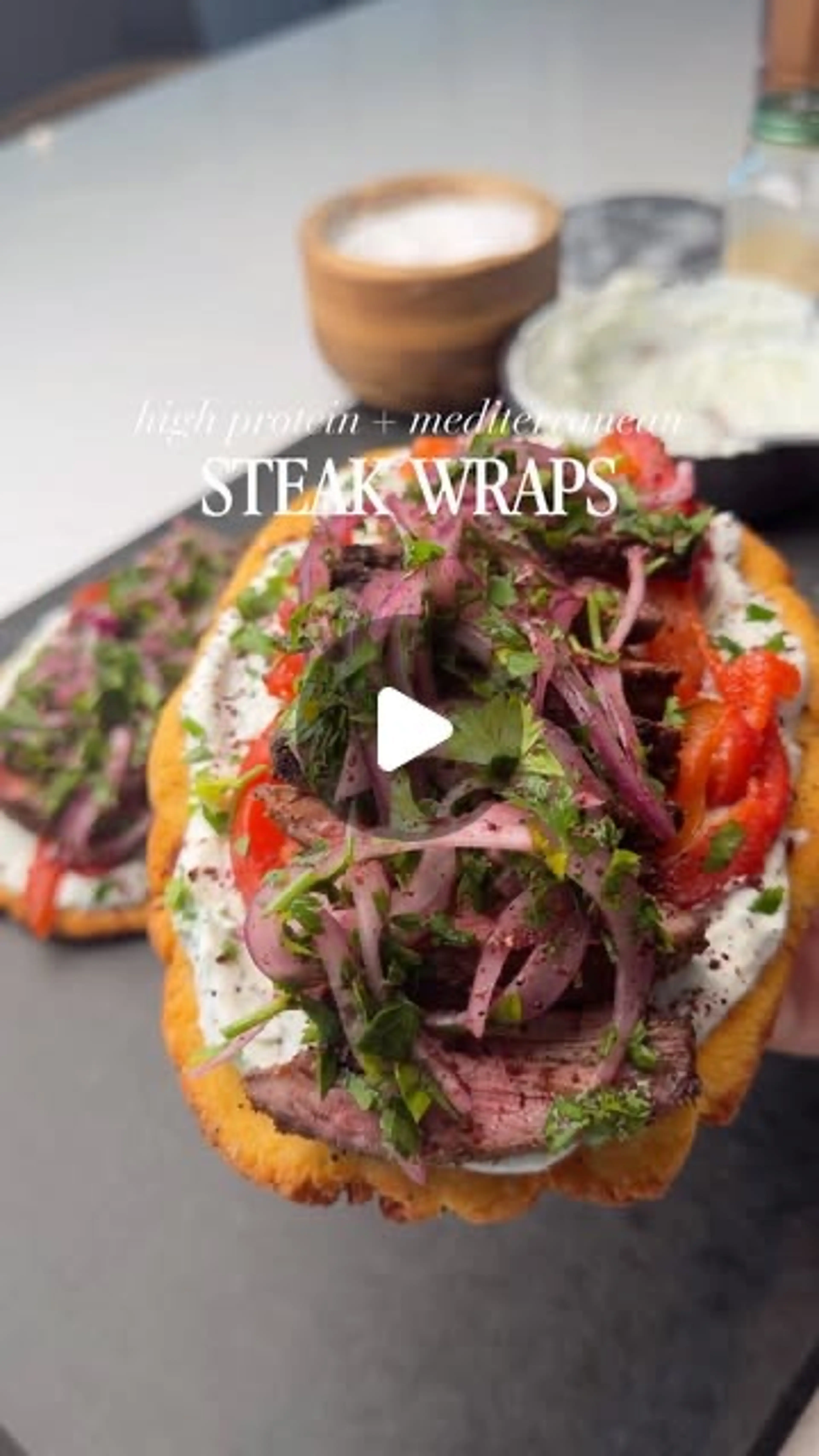 Protein Steak Wraps (and Flatbreads Made with Yogurt
