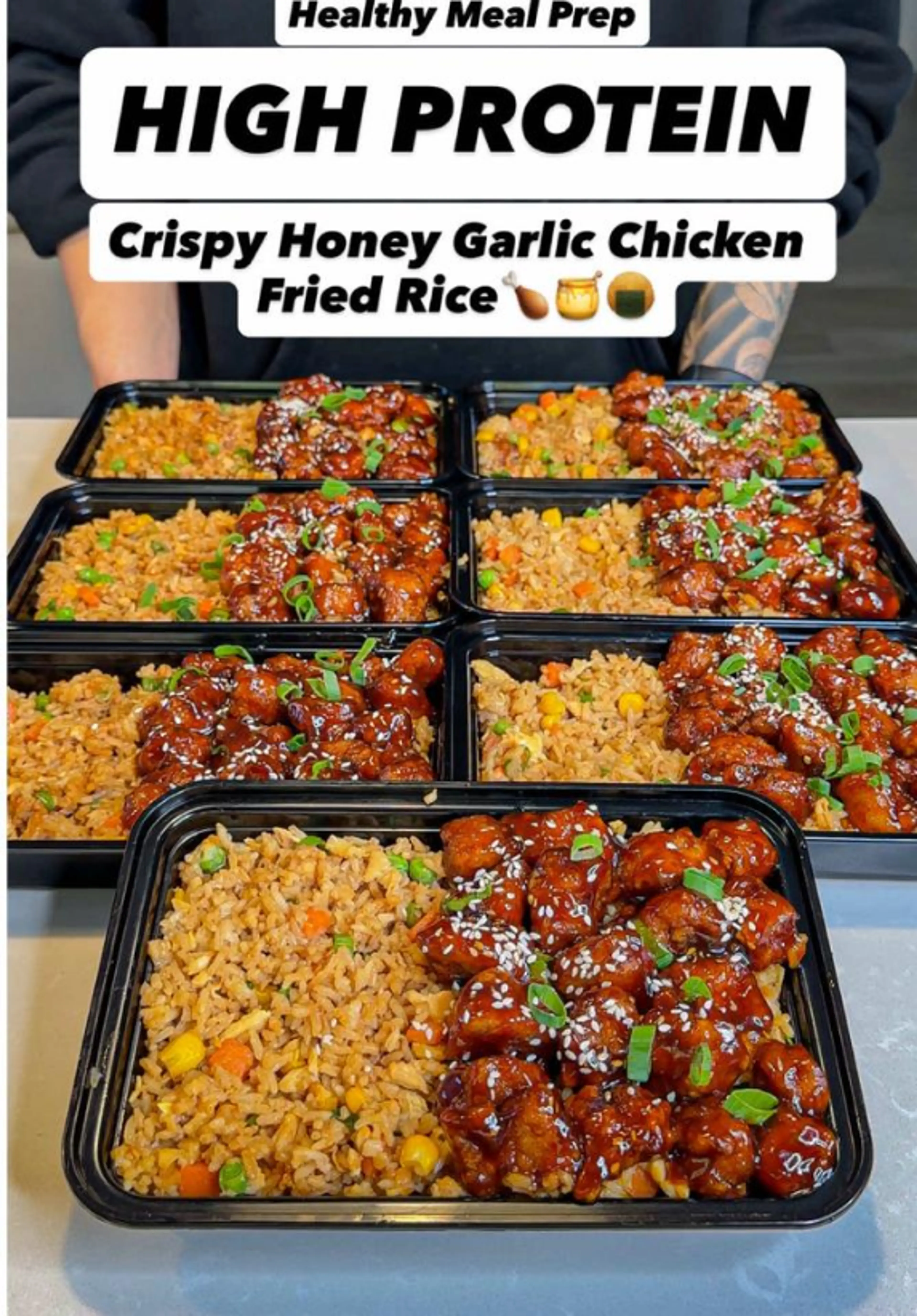 Crispy Honey Garlic Chicken Fried Rice