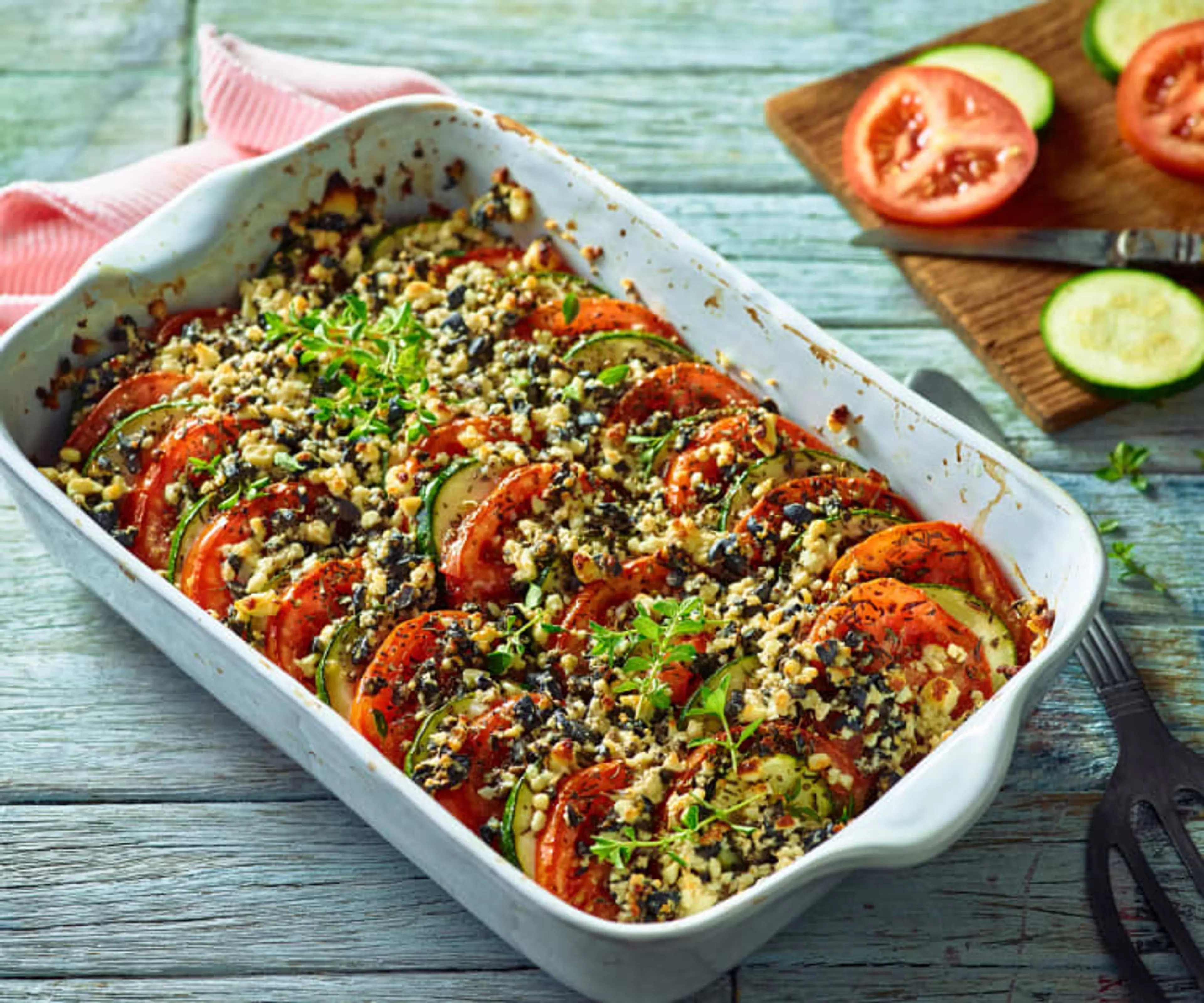 Zucchini-Tomaten-Gratin