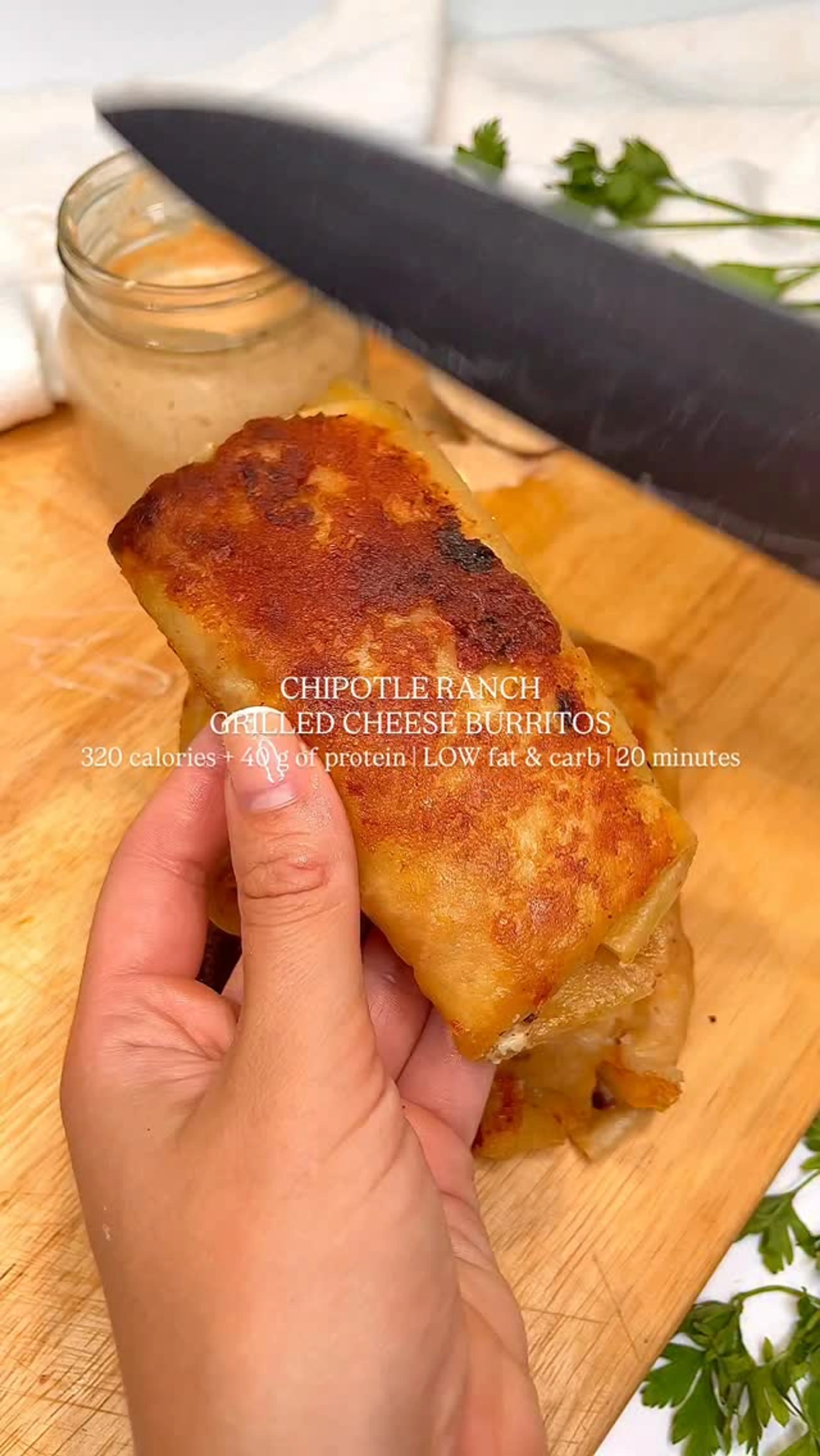 Chipotle Ranch Grilled Cheese Burritos