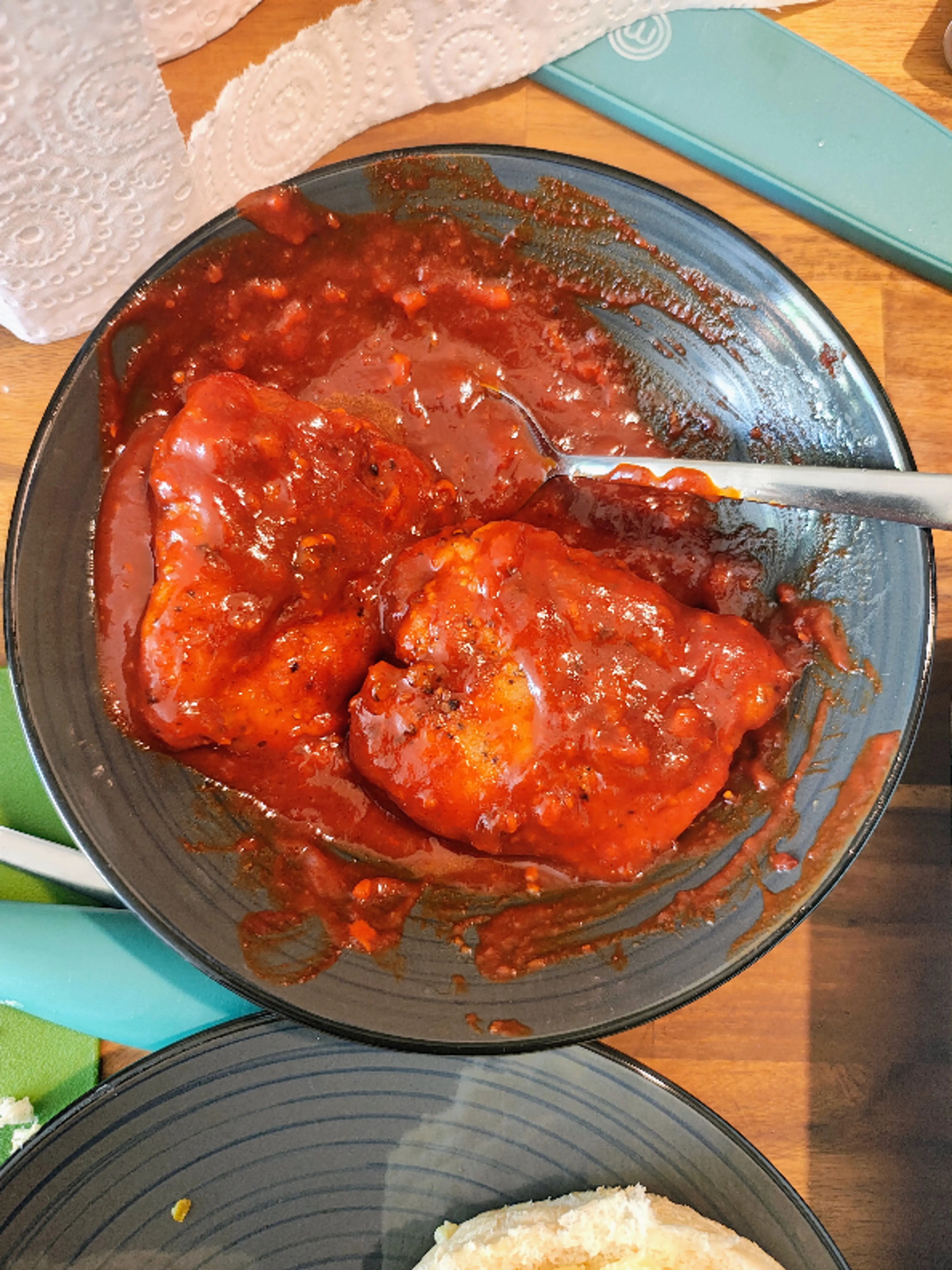 Sticky Gochujang Glazed Chicken and Bacon Burgers