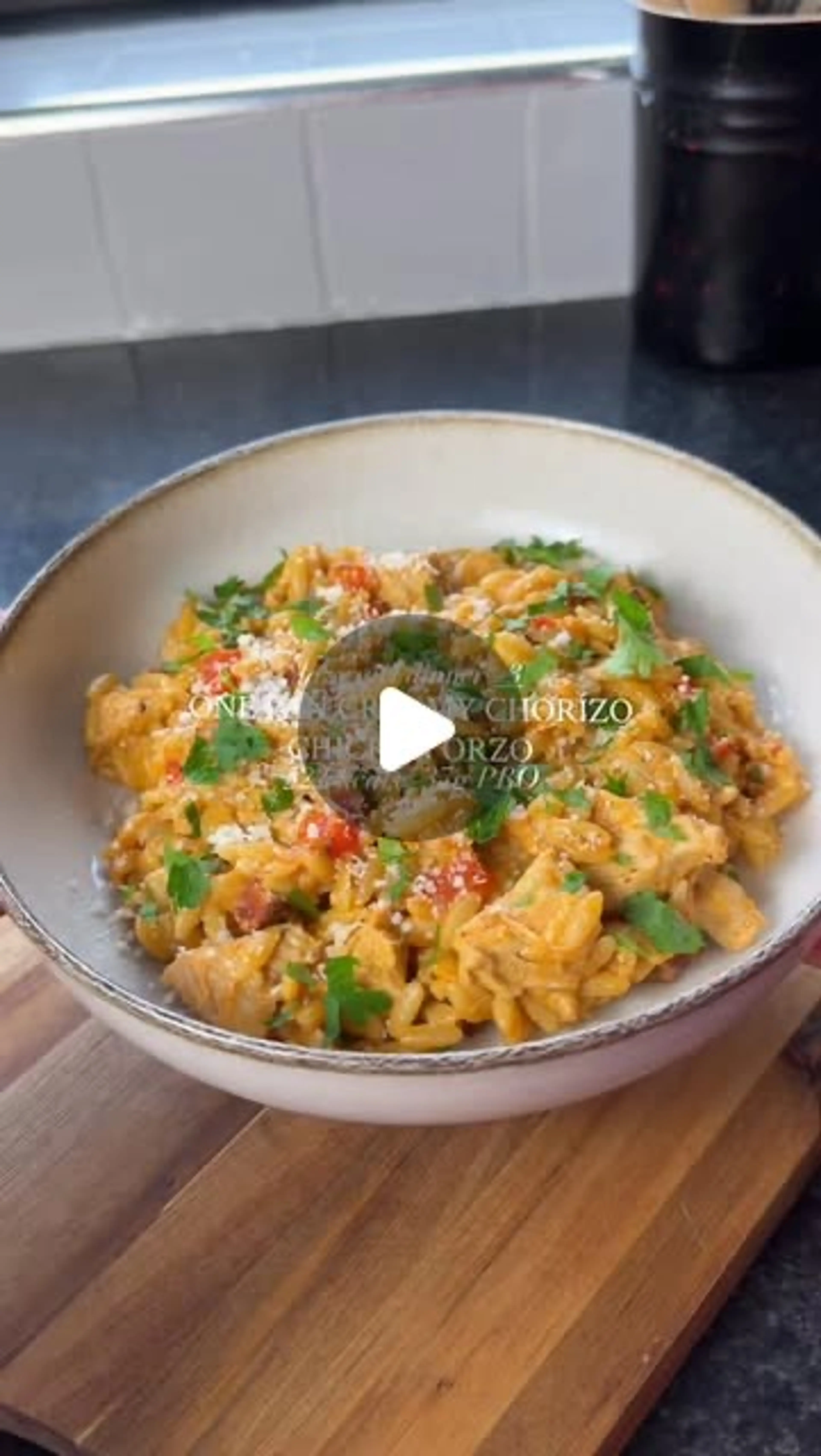One Pan Creamy Chicken & Chorizo Orzo