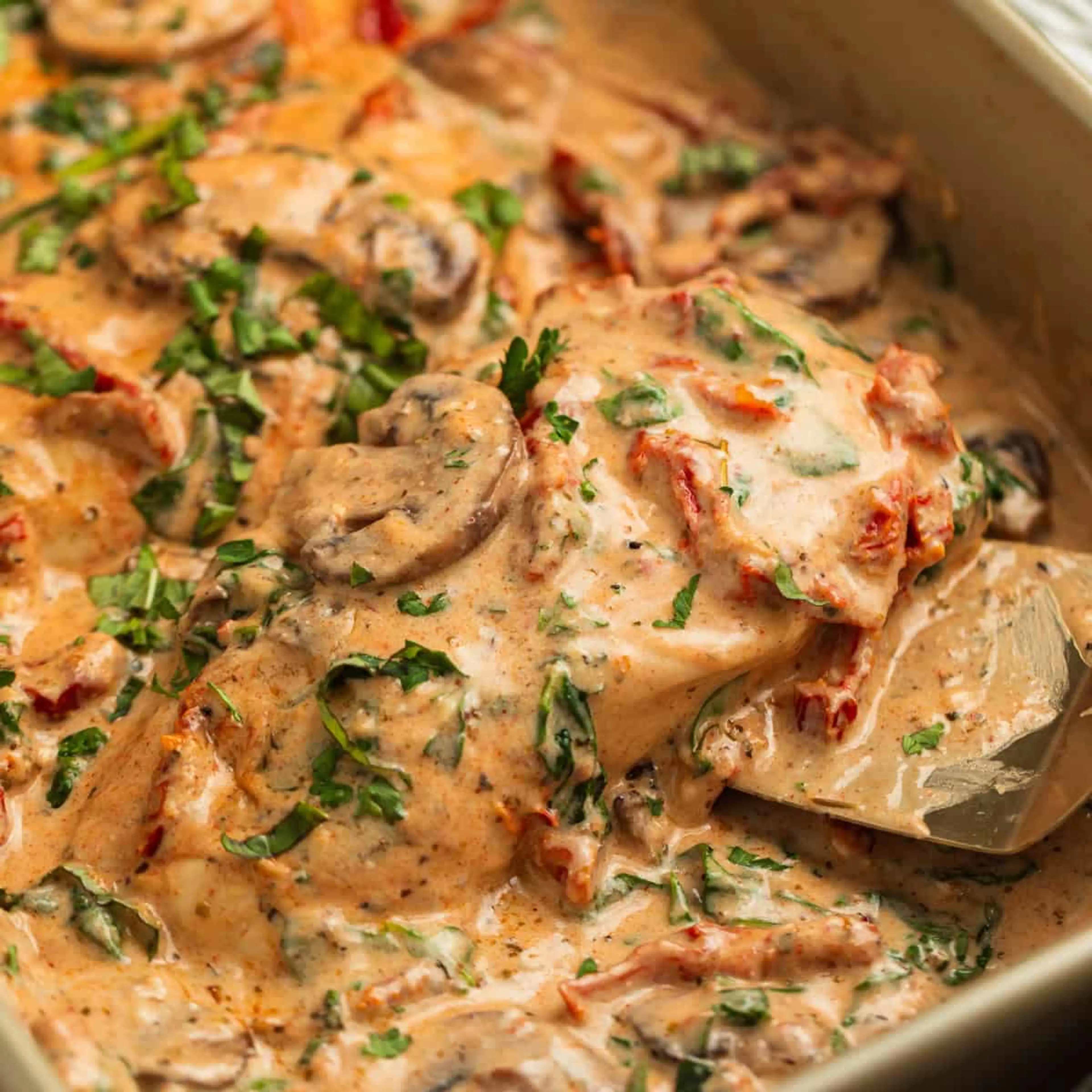 Creamy Tuscan Chicken - Baked