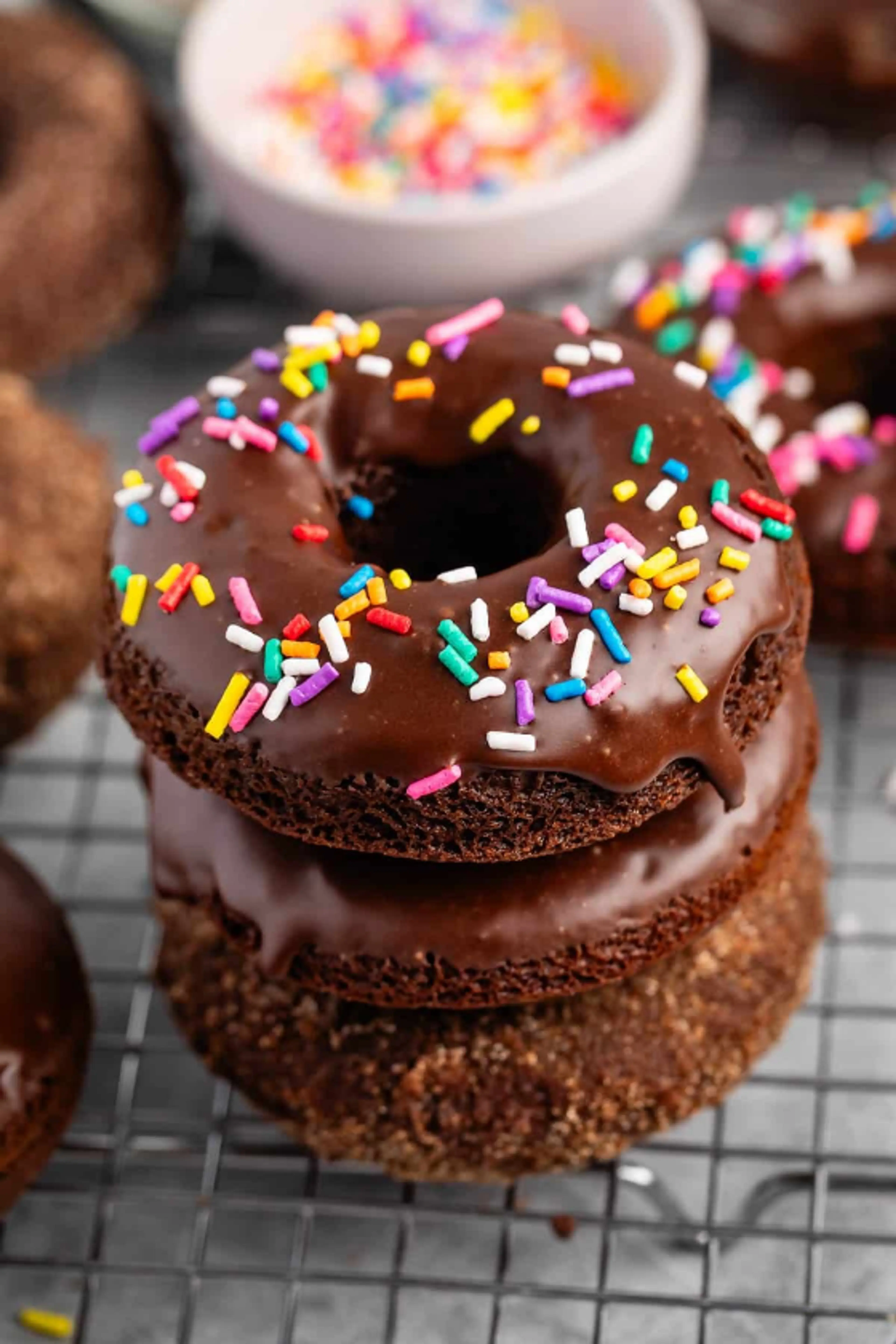 Baked Chocolate Donuts with Chocolate Glaze
