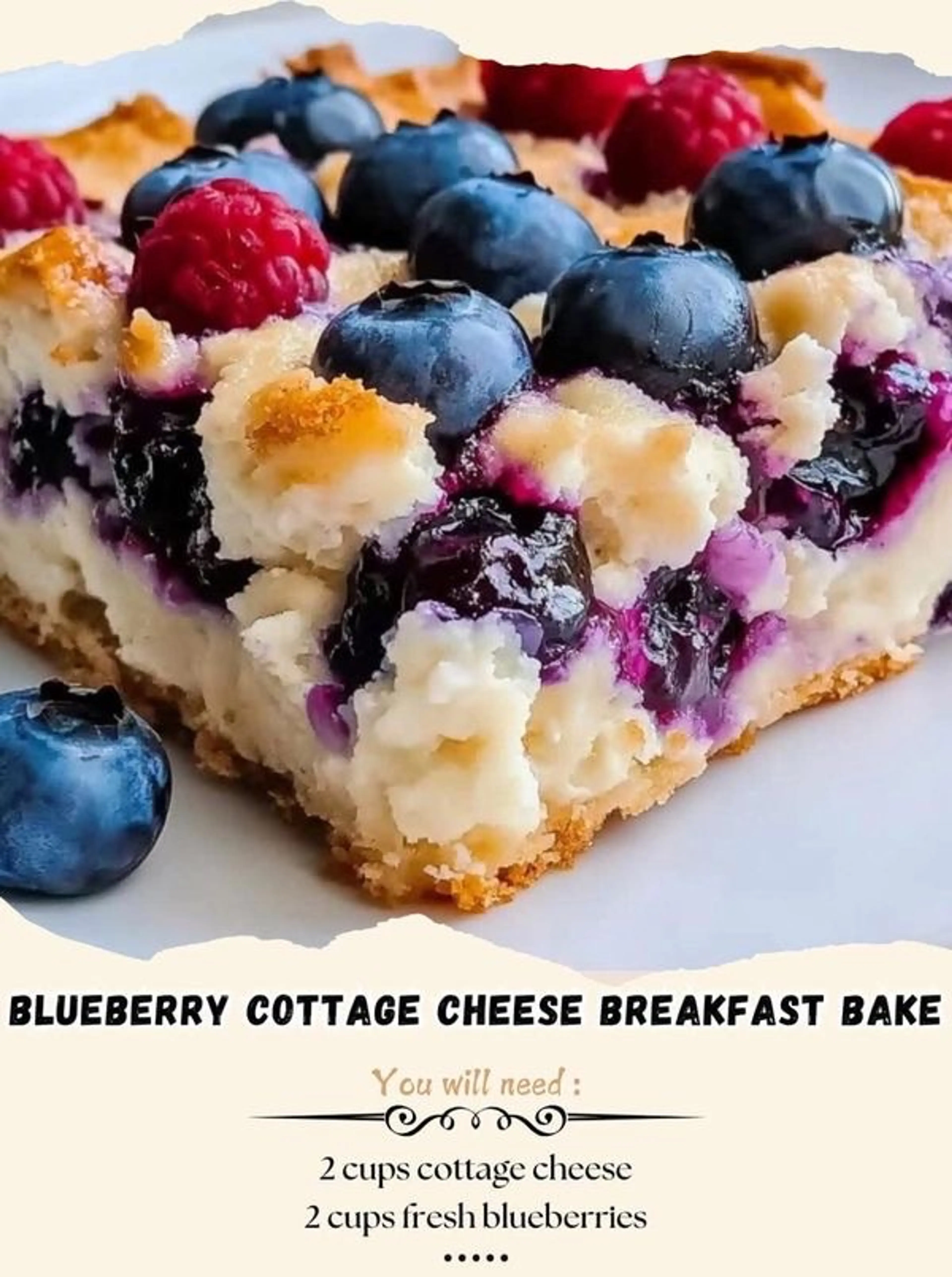 Blueberry Cottage Cheese Breakfast Bake