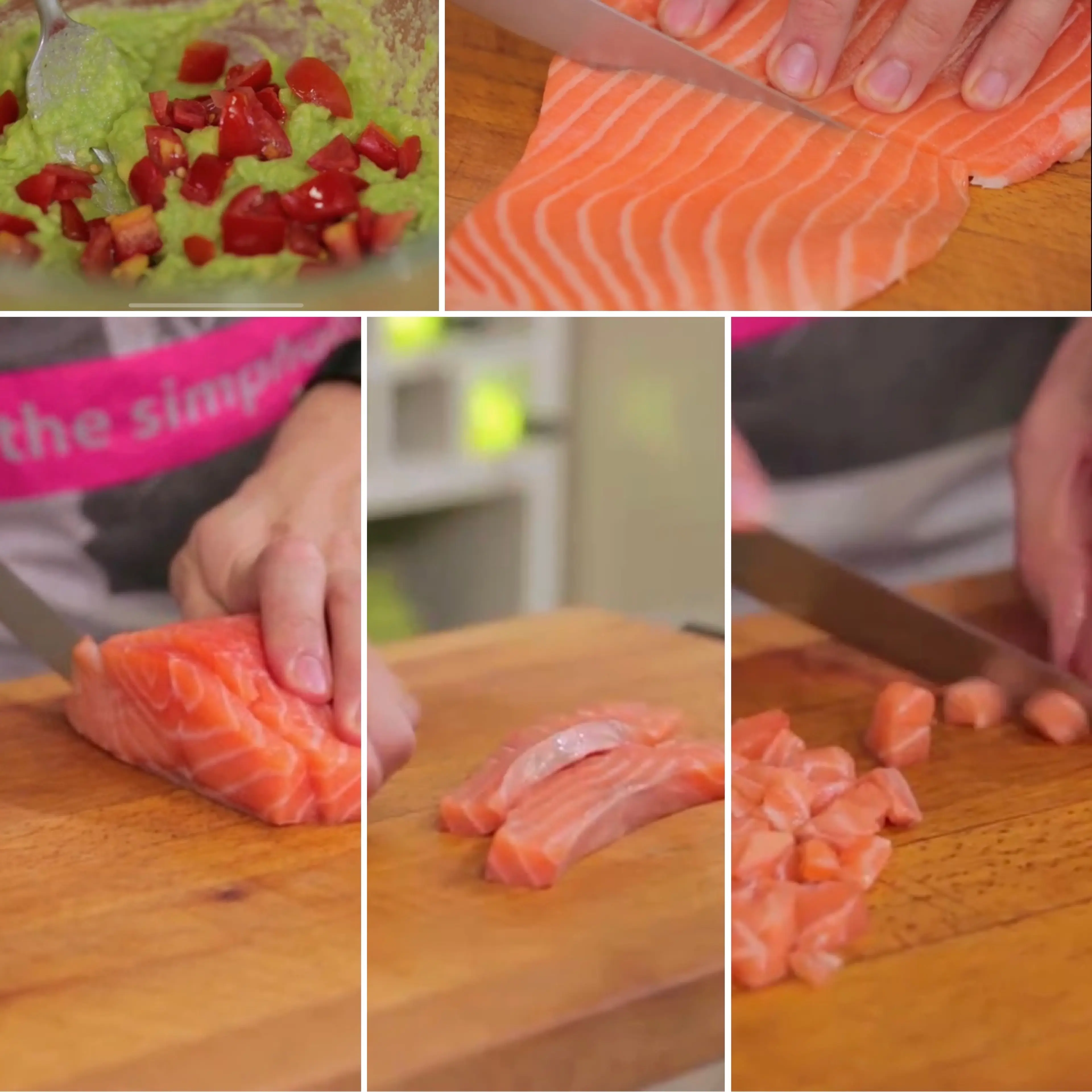 Tartare di salmone con crema di avocado e mandorle tostate