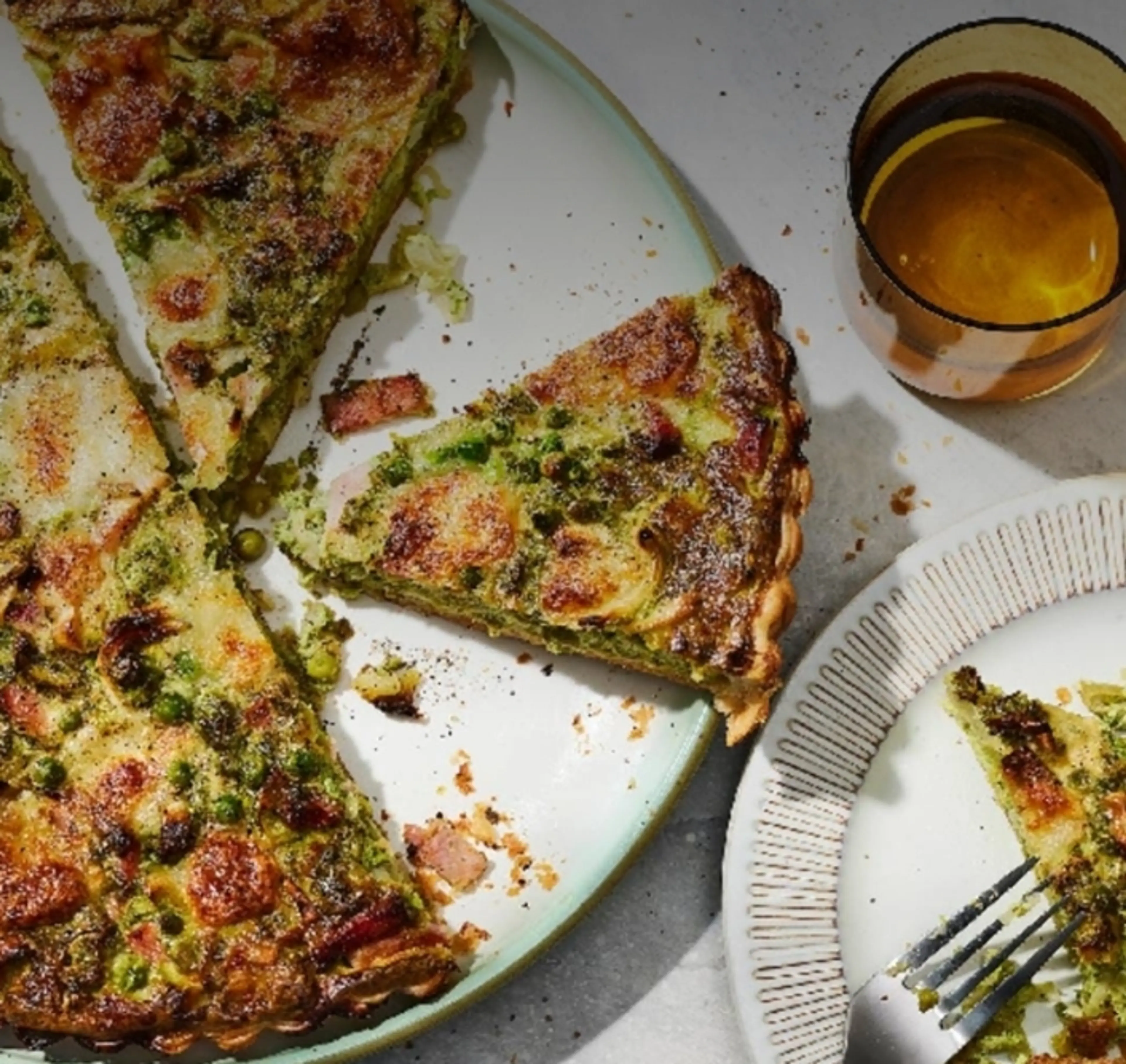 Quiche ham prei en kruiden