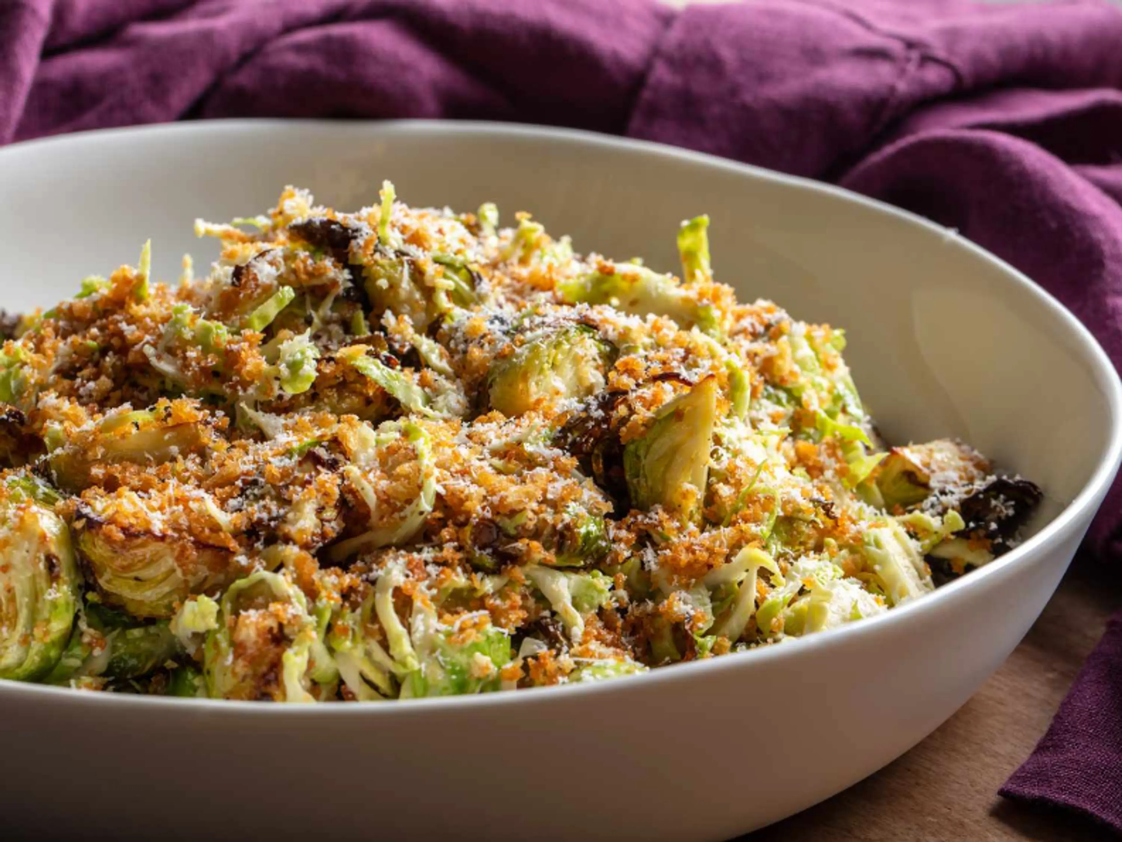 Air-Fryer Brussels Sprouts With Preserved Lemon–Caesar Dress
