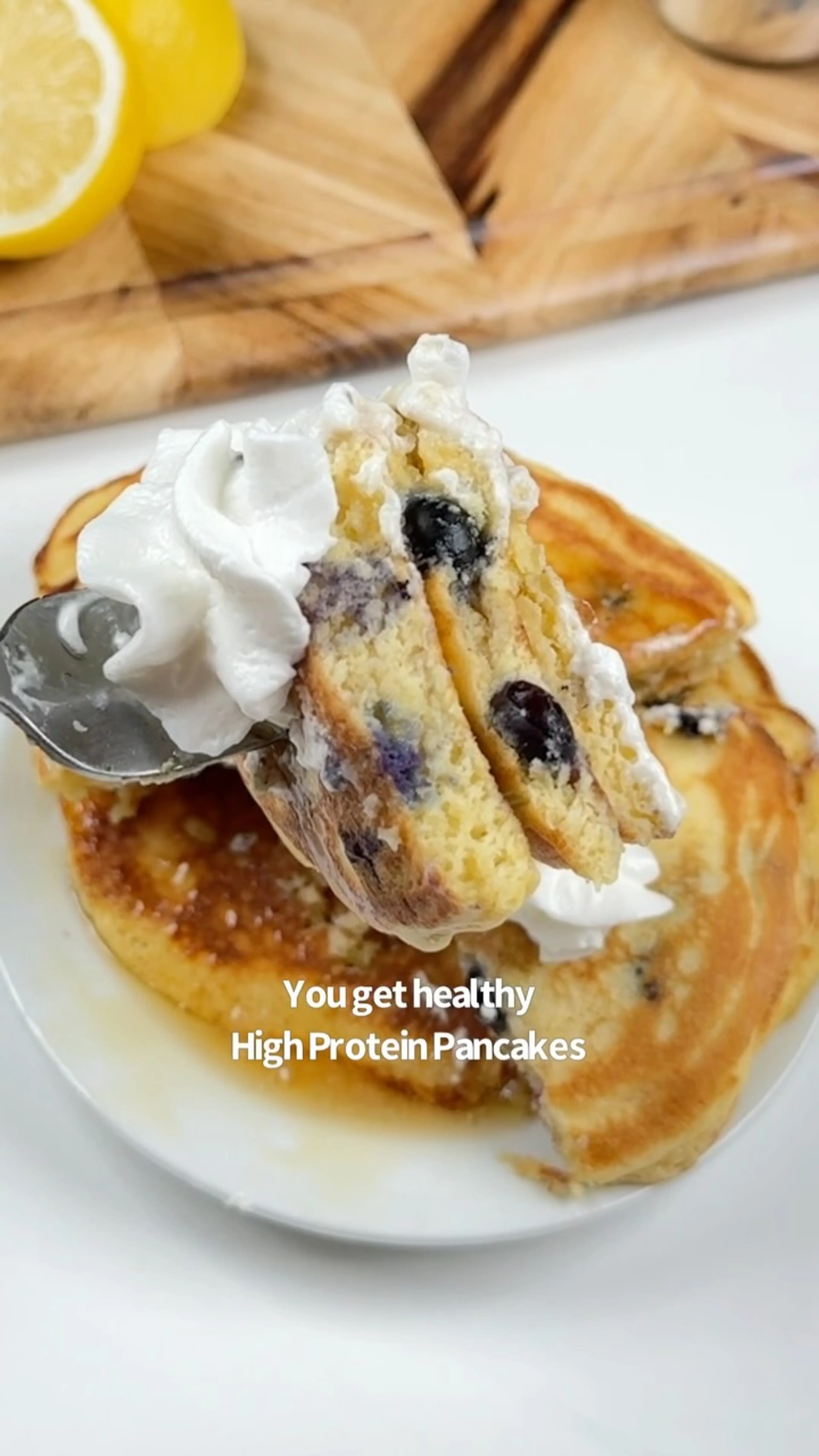 Healthy High Protein Blueberry Pancakes