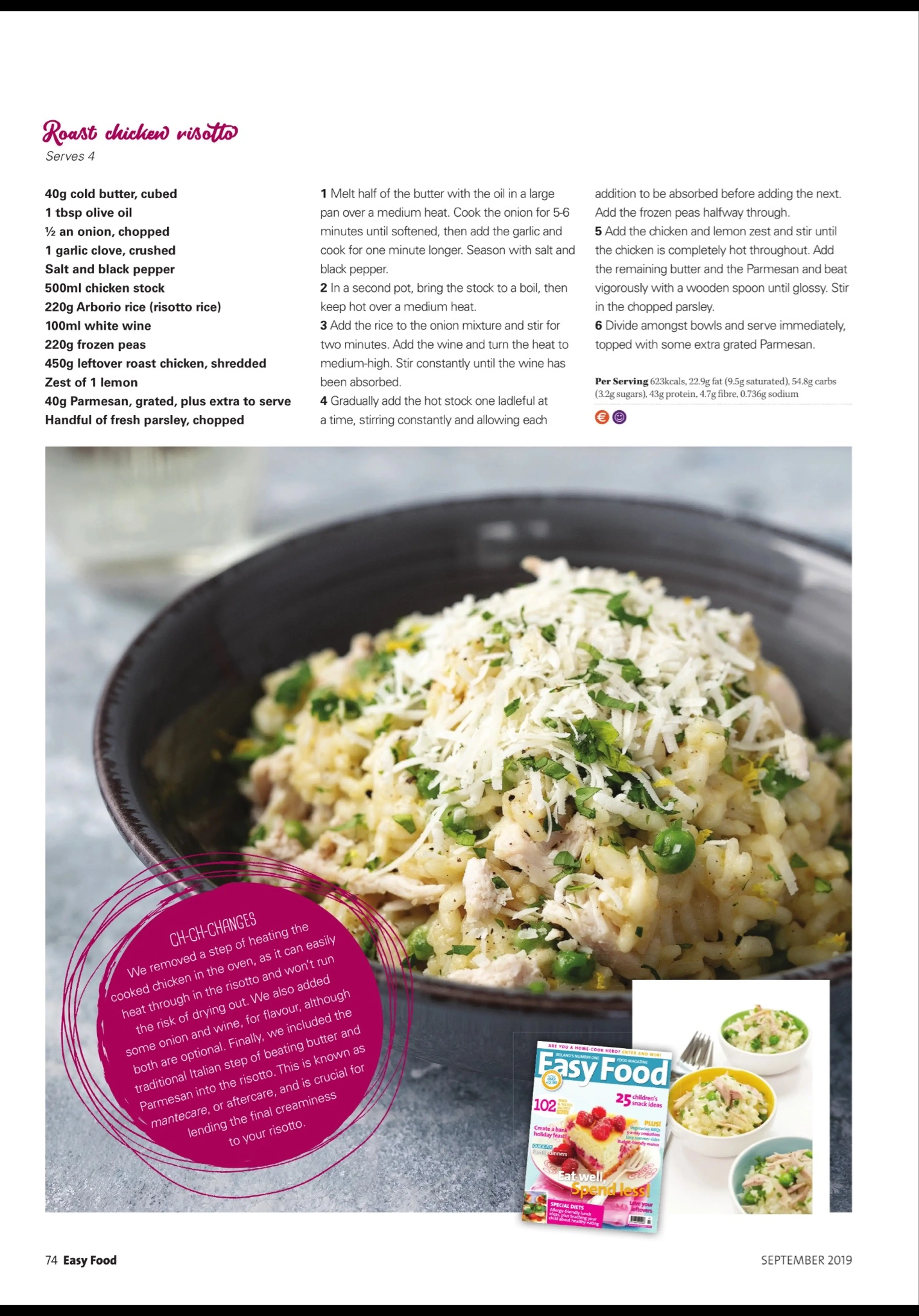 Roast chicken risotto
