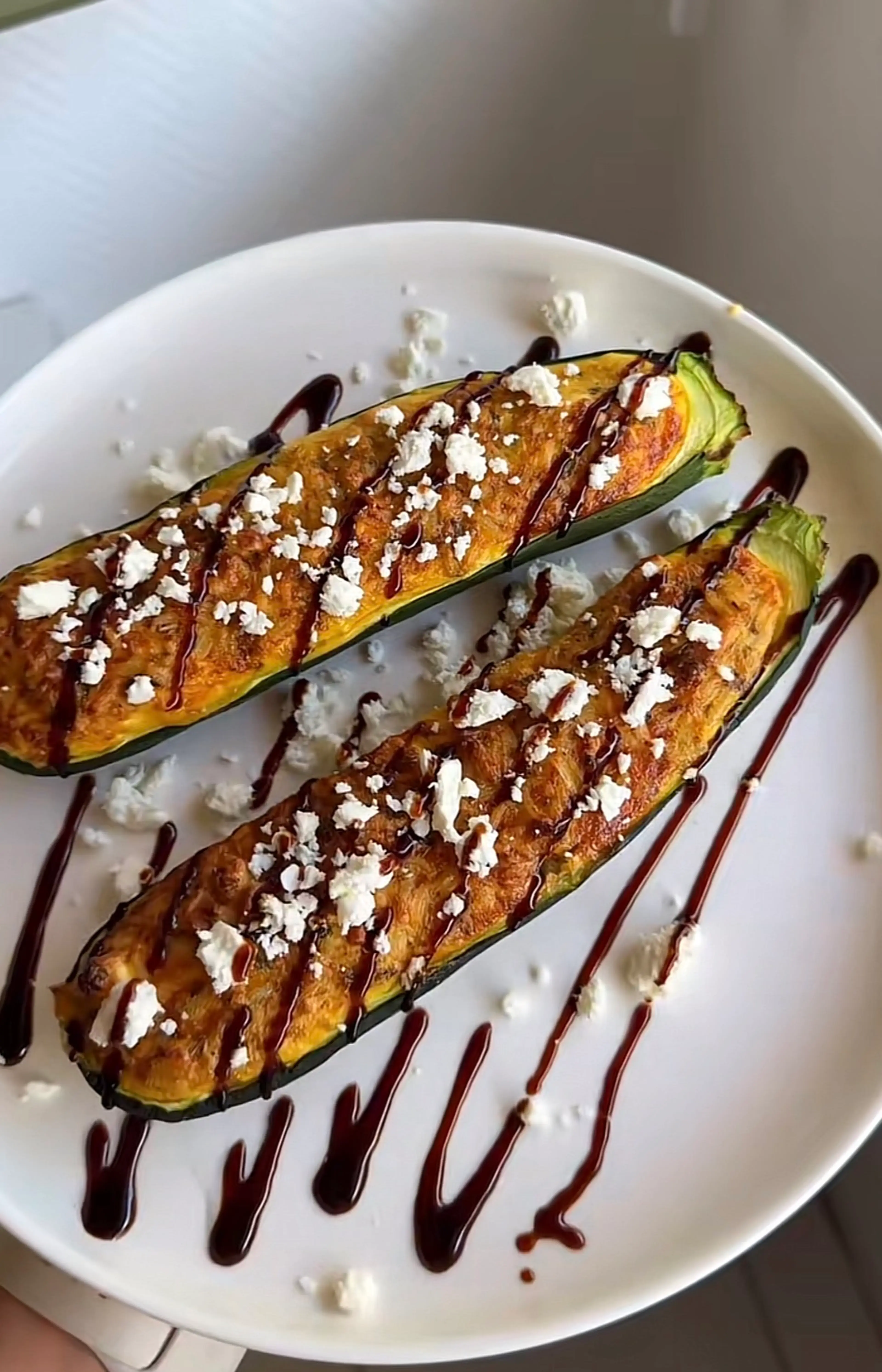 Balsamic Feta Stuffed Courgettes