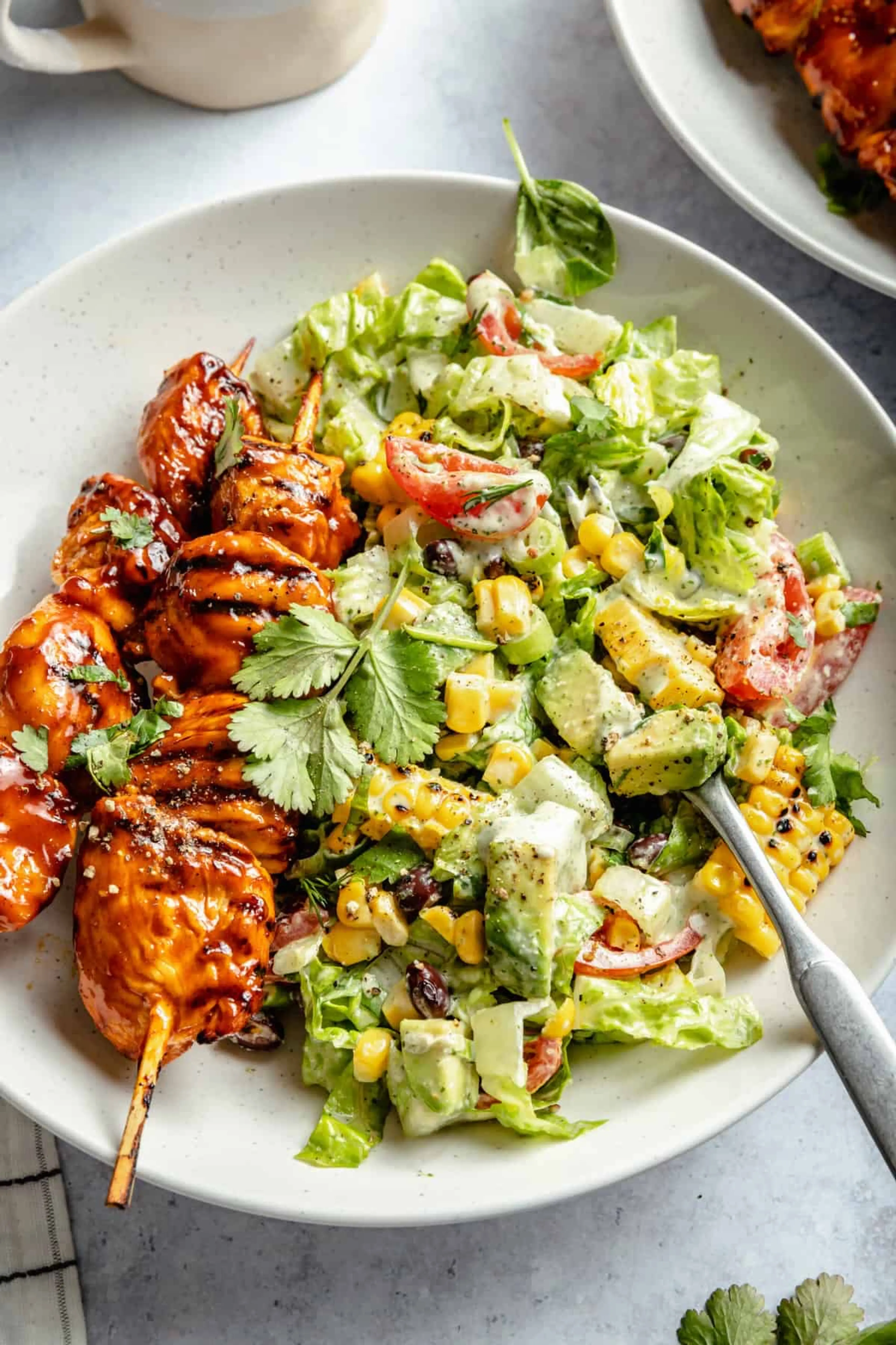 BBQ Chicken Skewer Salad