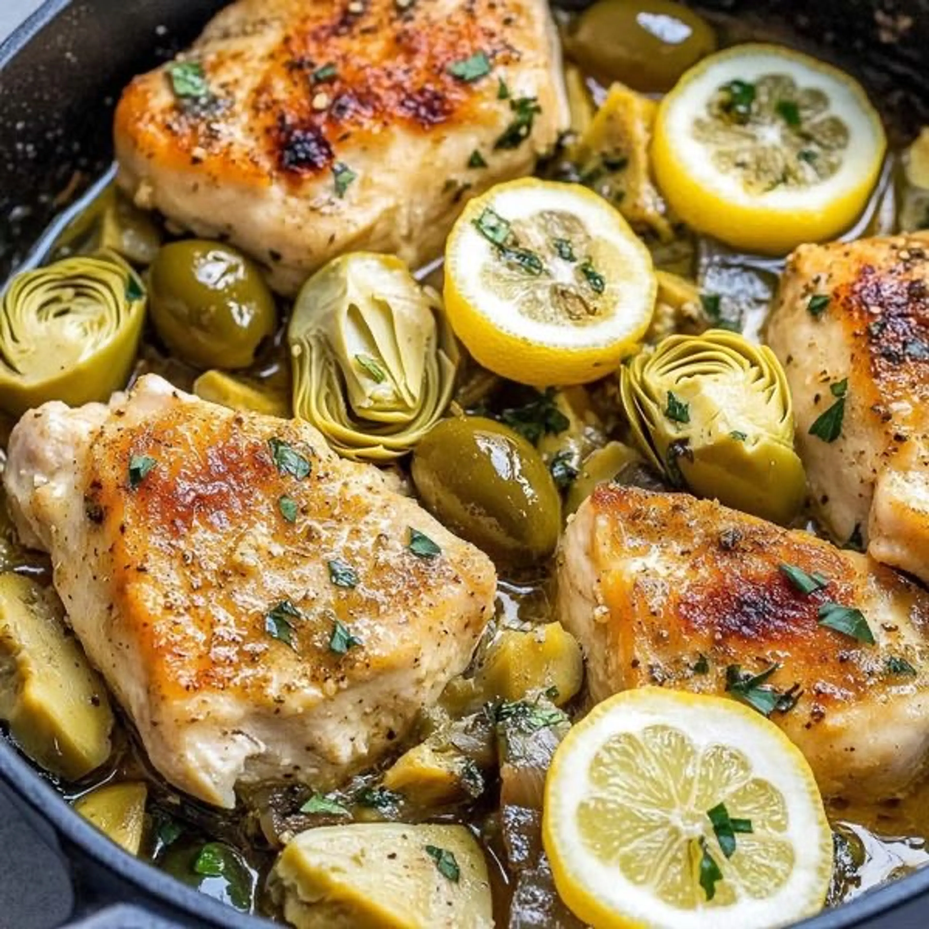 Mediterranean Lemon Chicken with Artichokes & Olives
