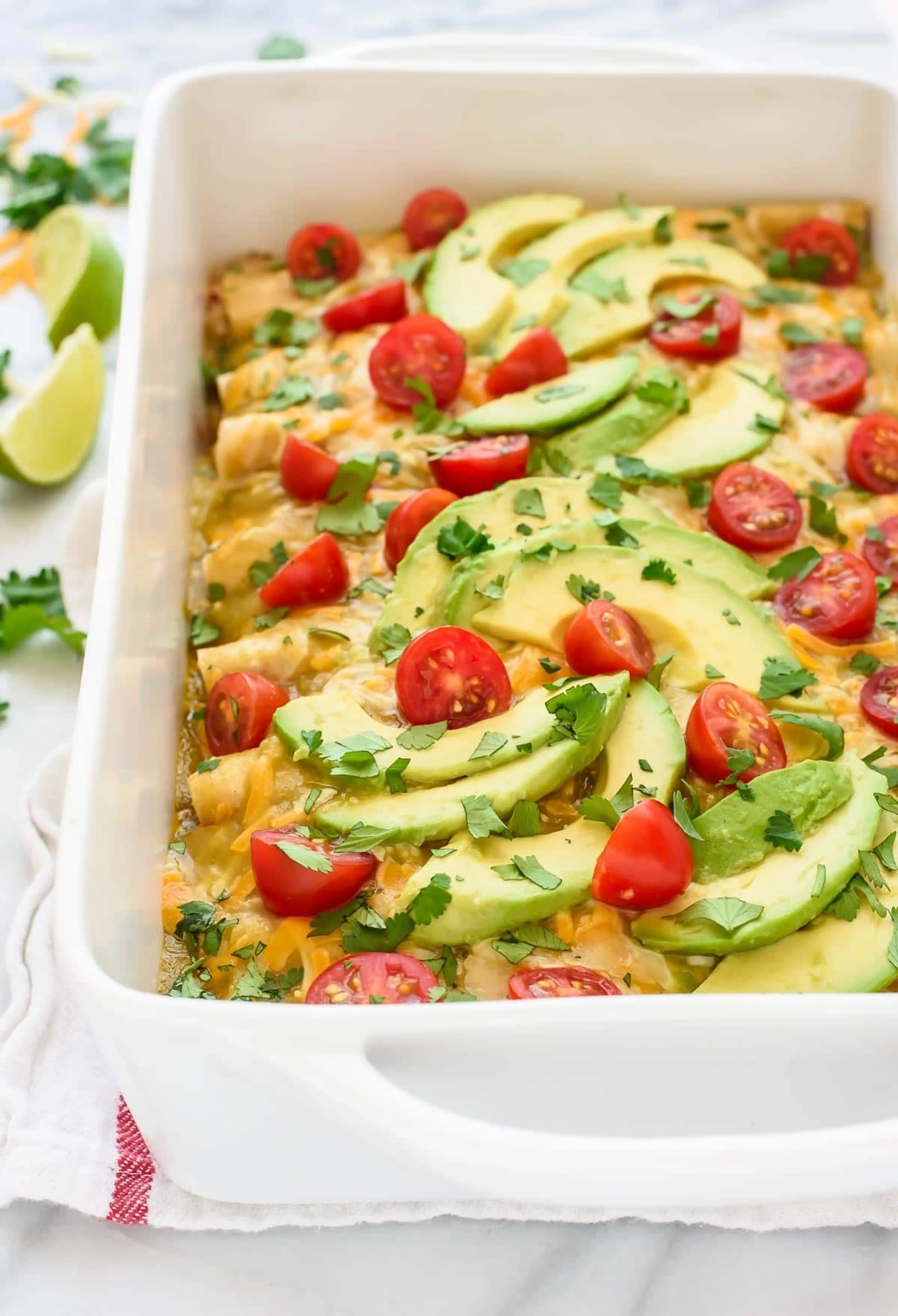 Healthy Green Chile Chicken Enchiladas