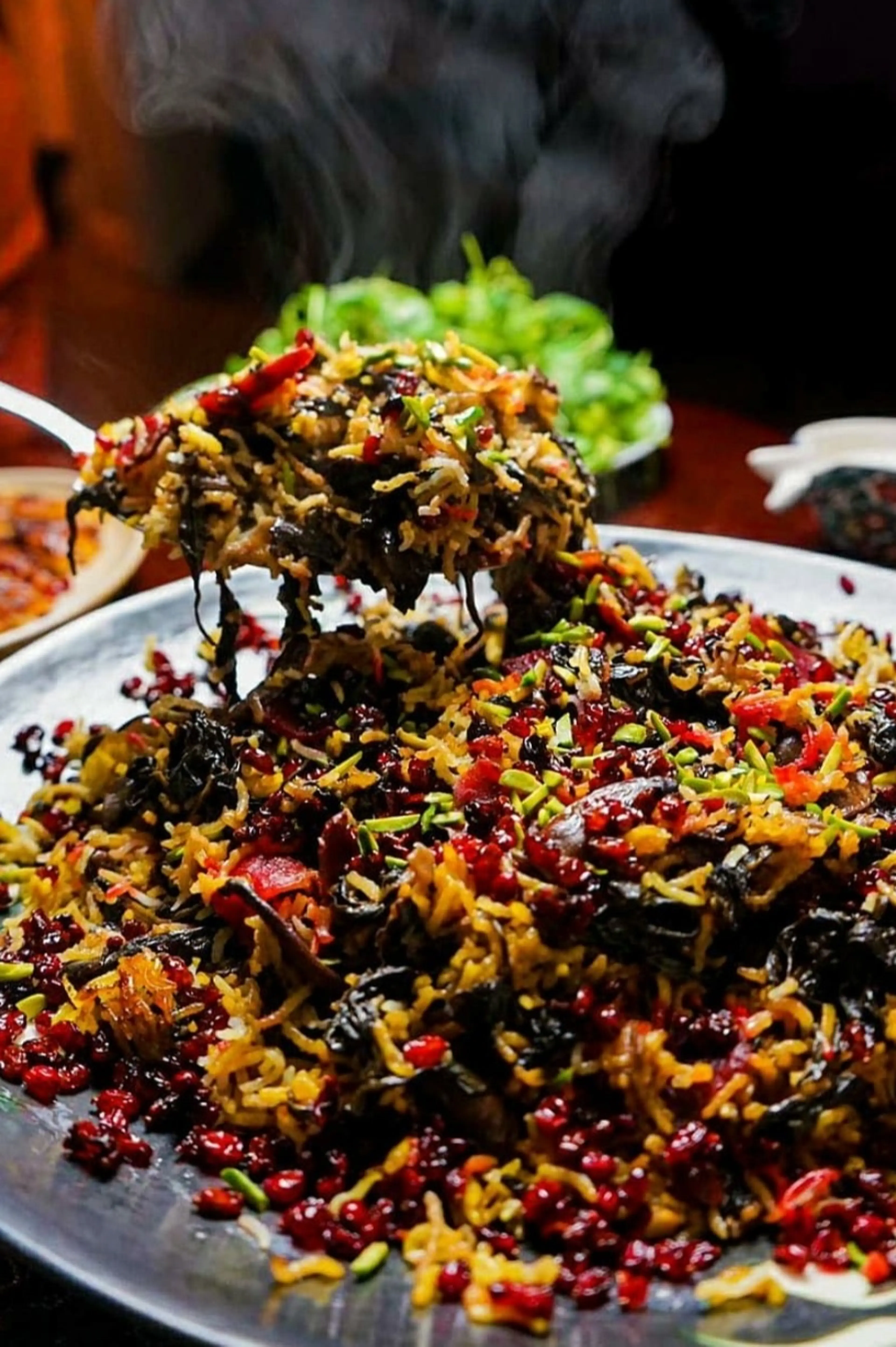 VEGAN ESFENAJ POLO / PERSIAN MIXED SPINACH RICE