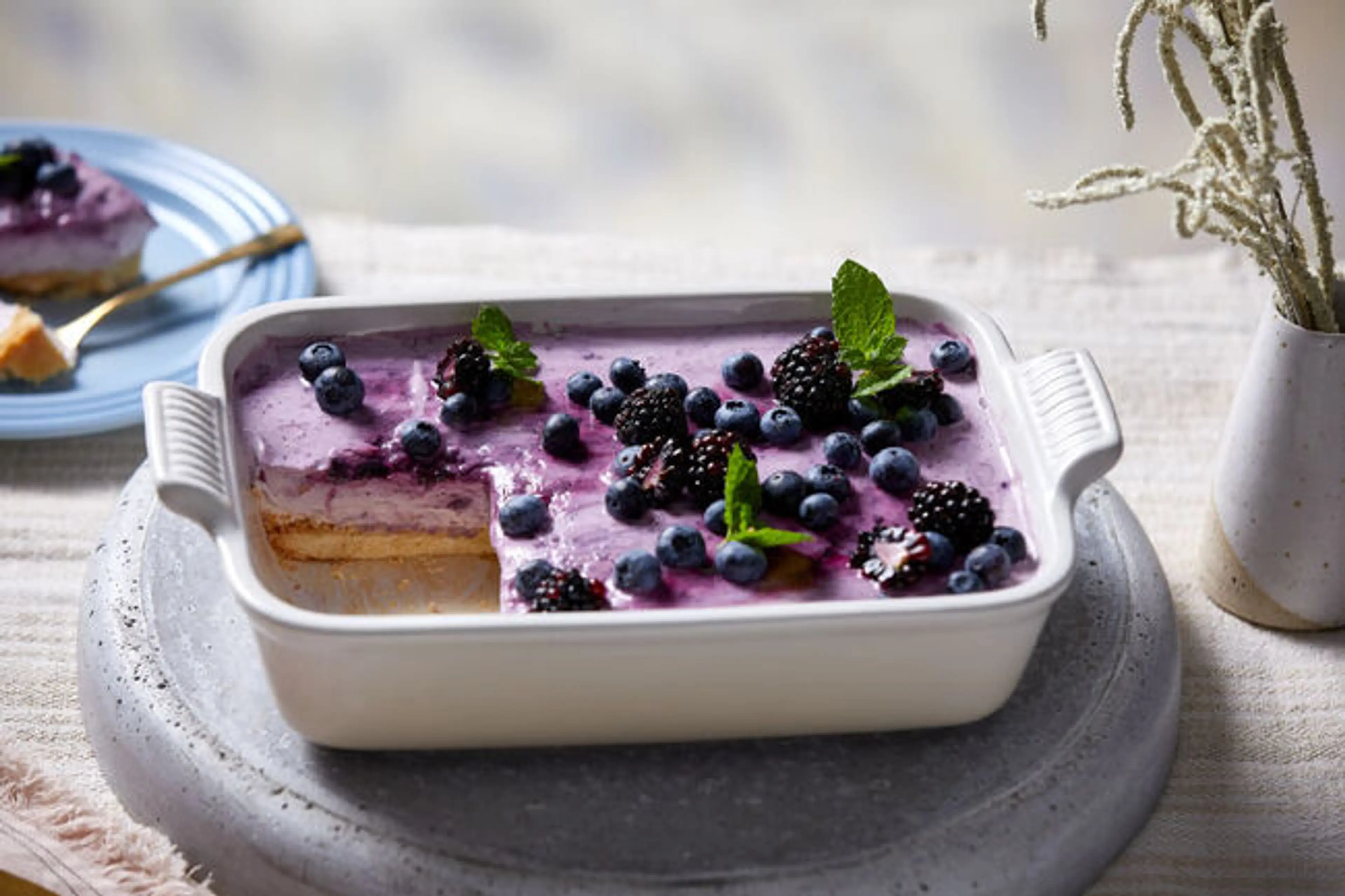 Blueberry Ombre Shortbread Cheesecake