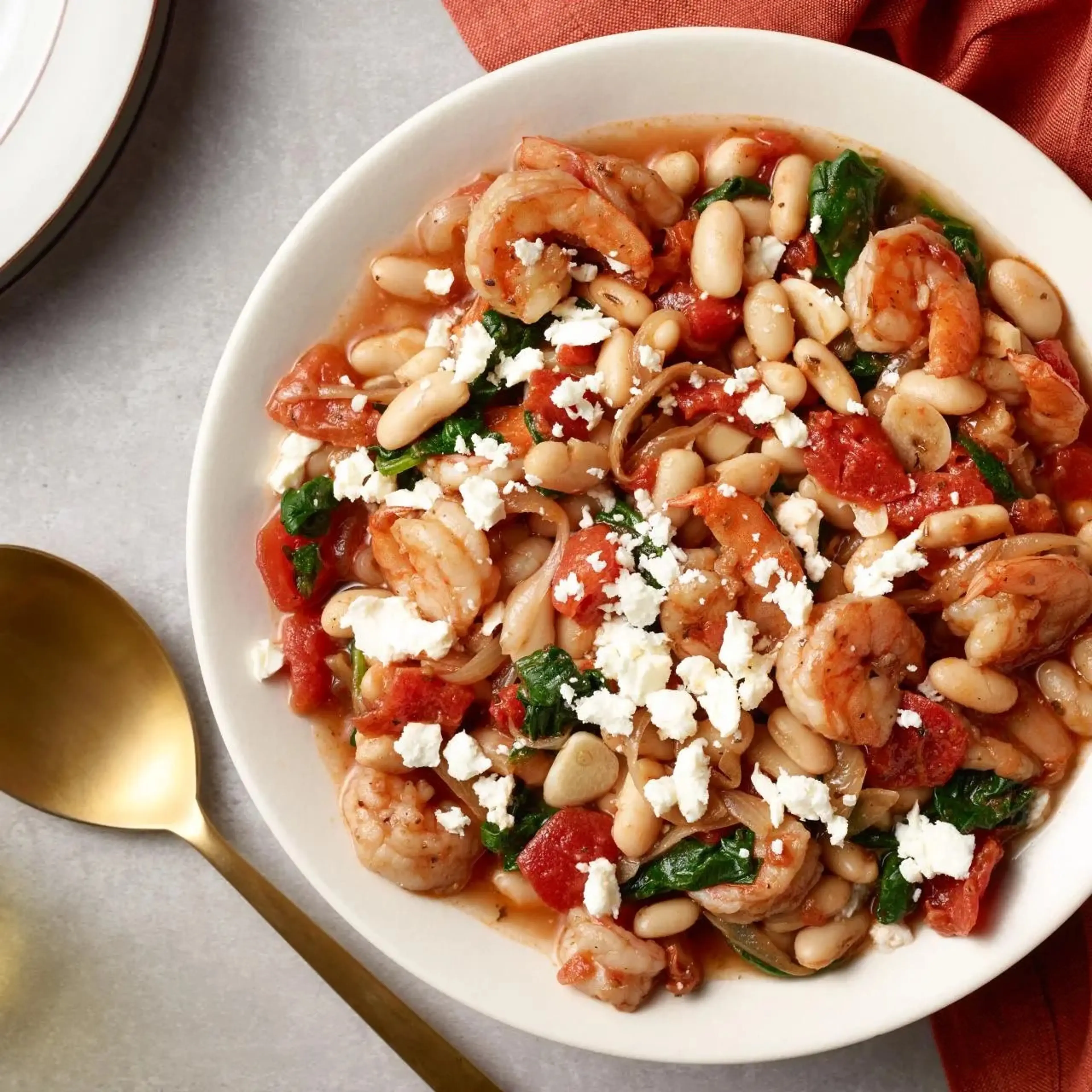 Shrimp, White Bean and Feta Skillet