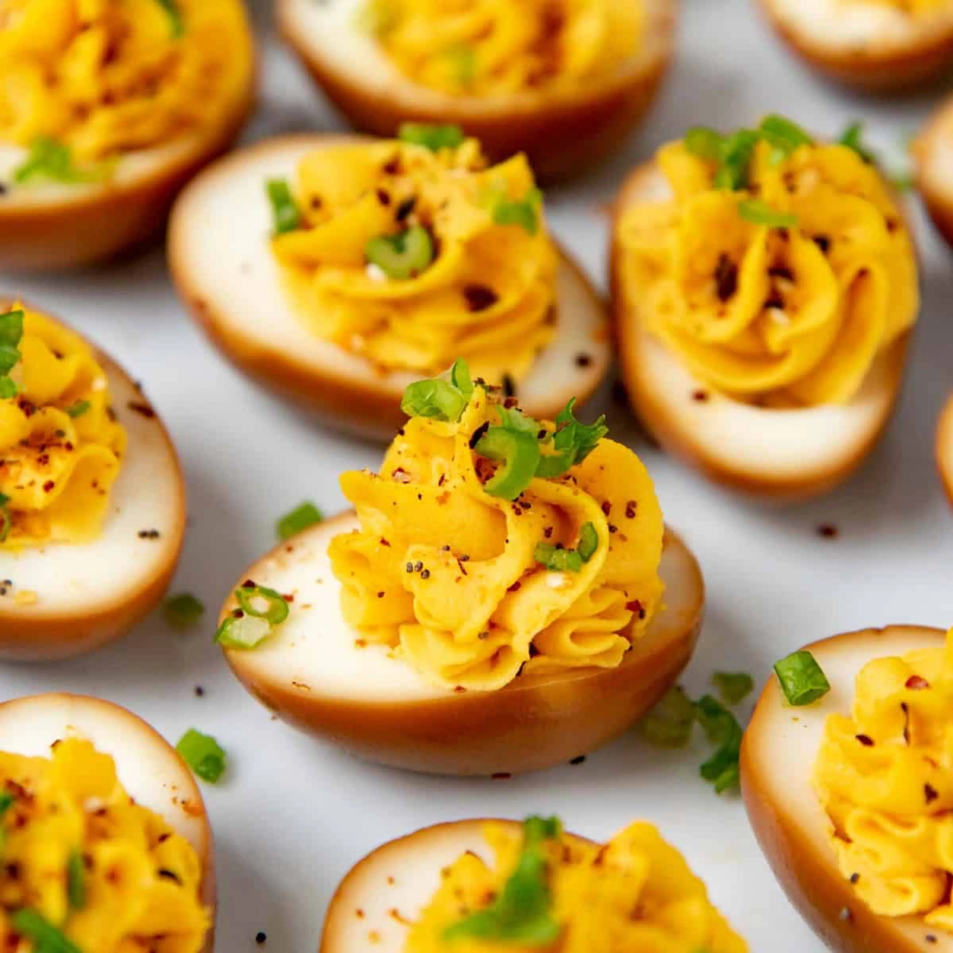 Asian Deviled Eggs (Miso Ramen Deviled Eggs)