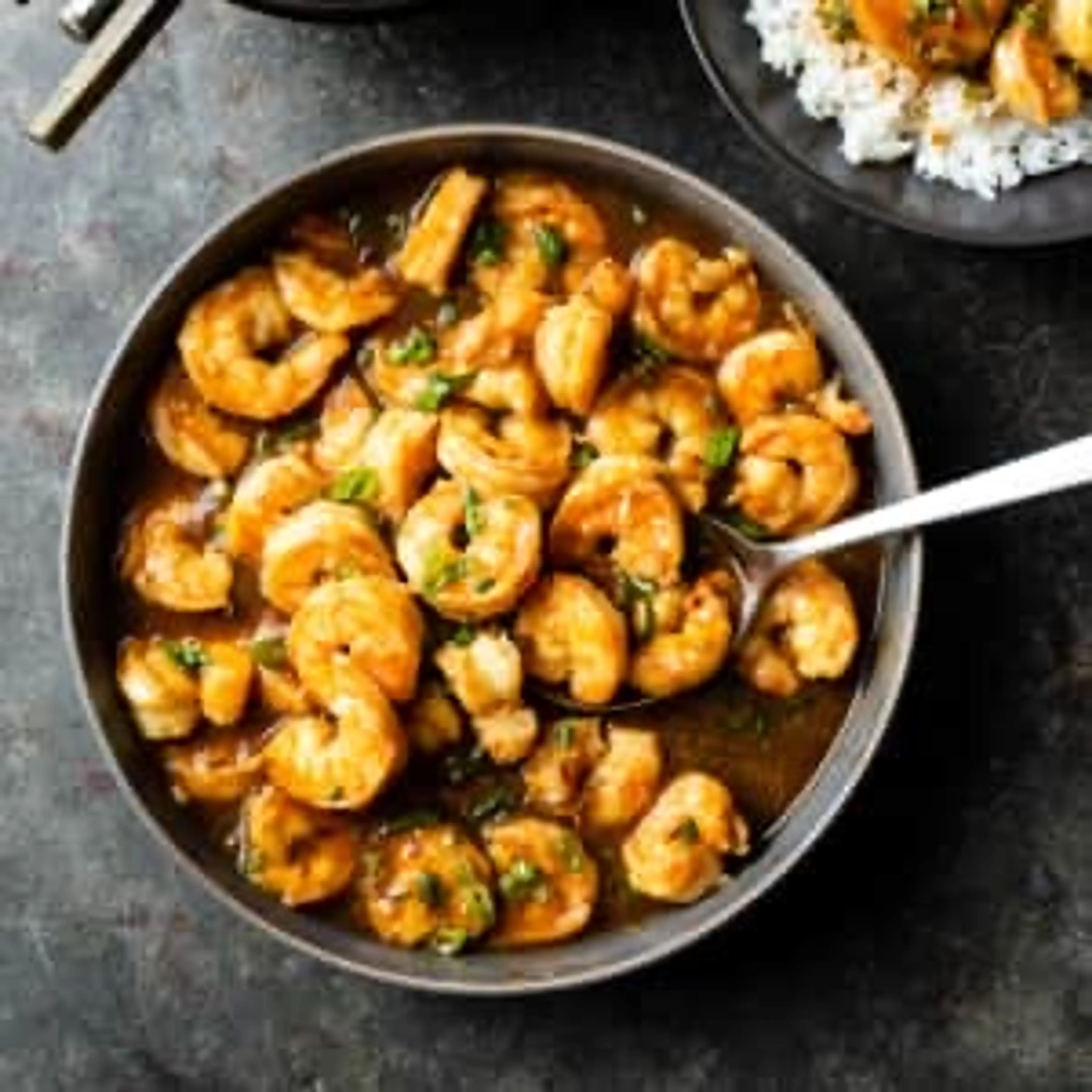 Spicy Soy-Bourbon Shrimp