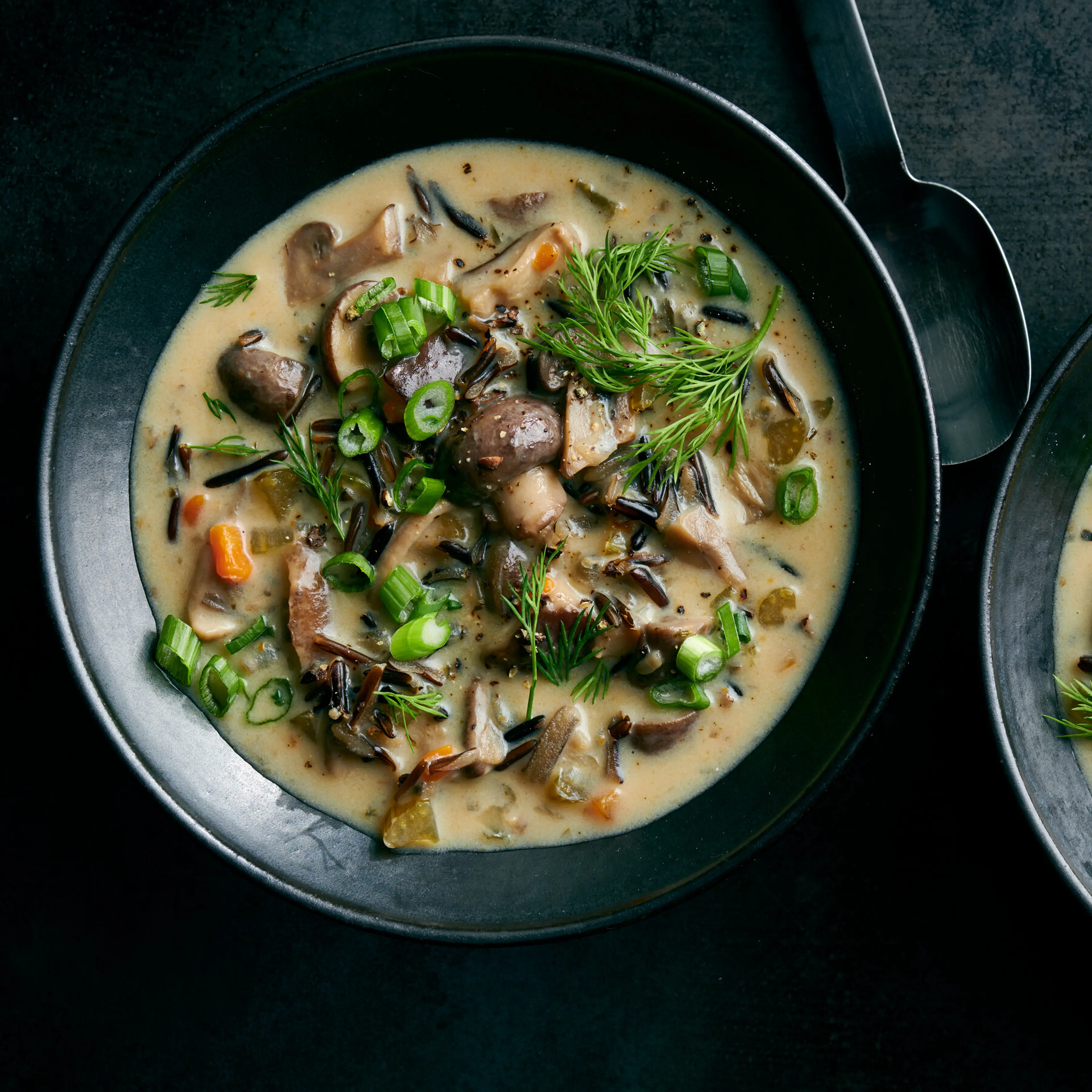 Slow Cooker Mushroom and Wild Rice Soup