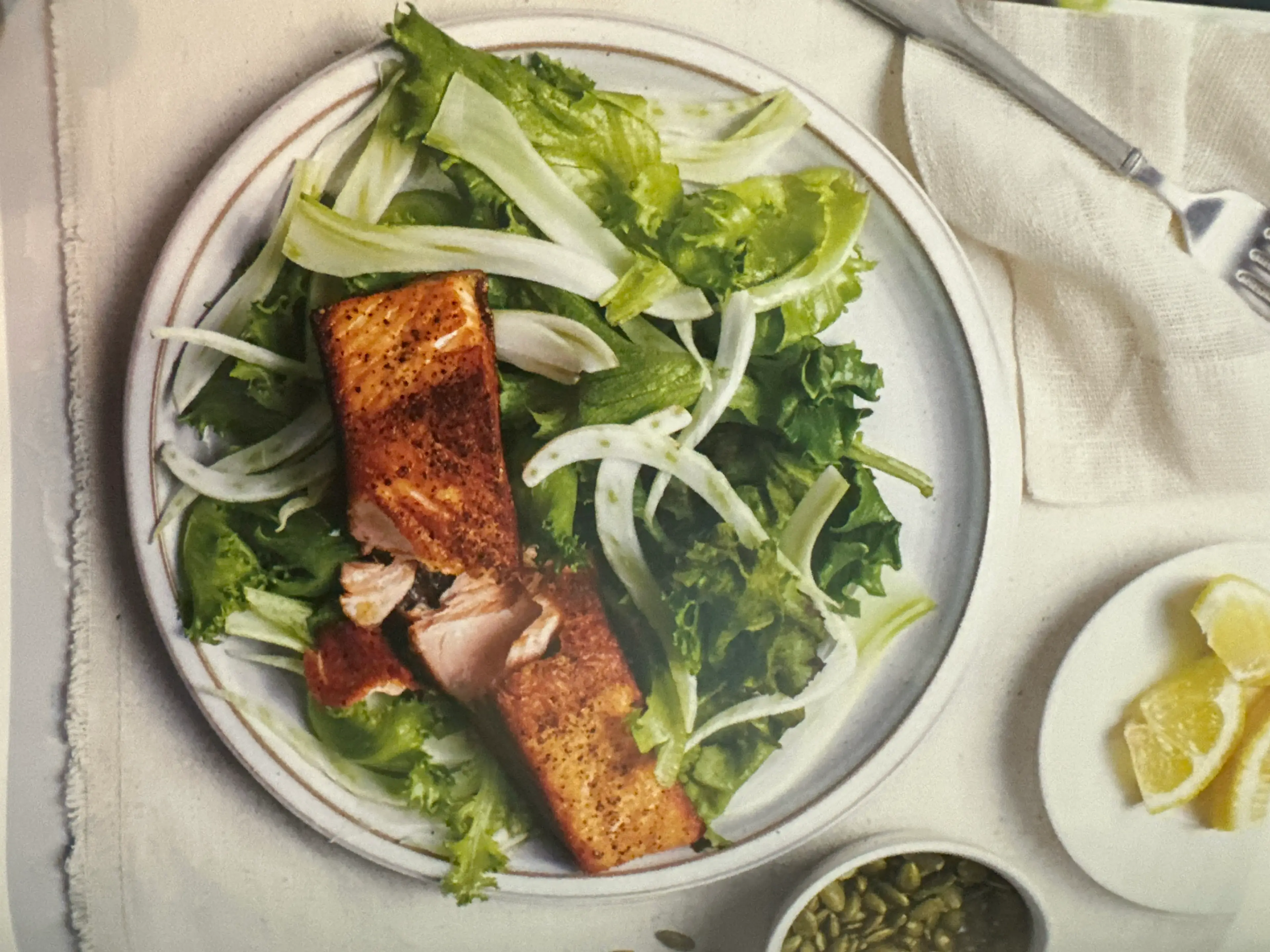 crispy- skinned salmon fillet