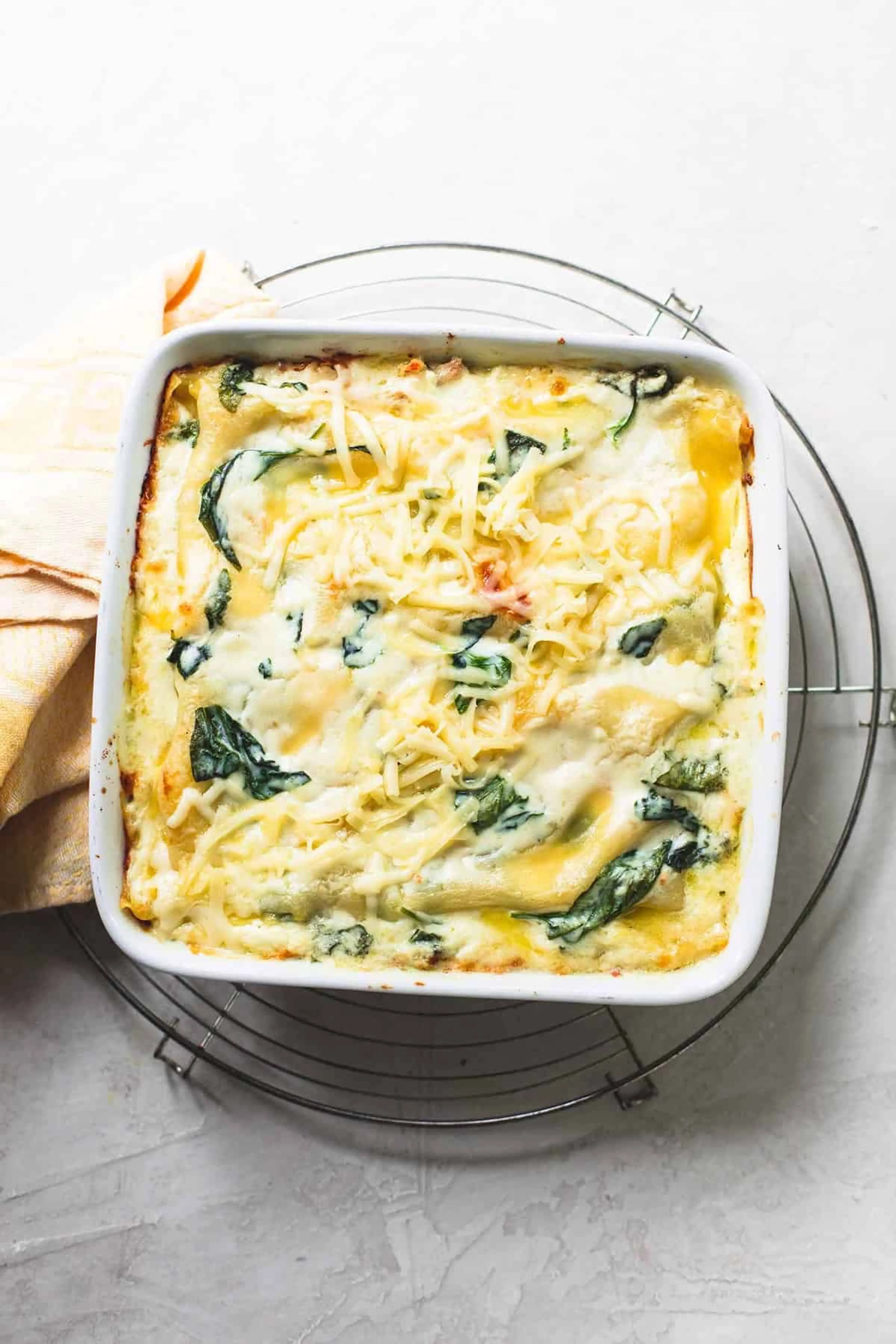 White Chicken Lasagna with Spinach