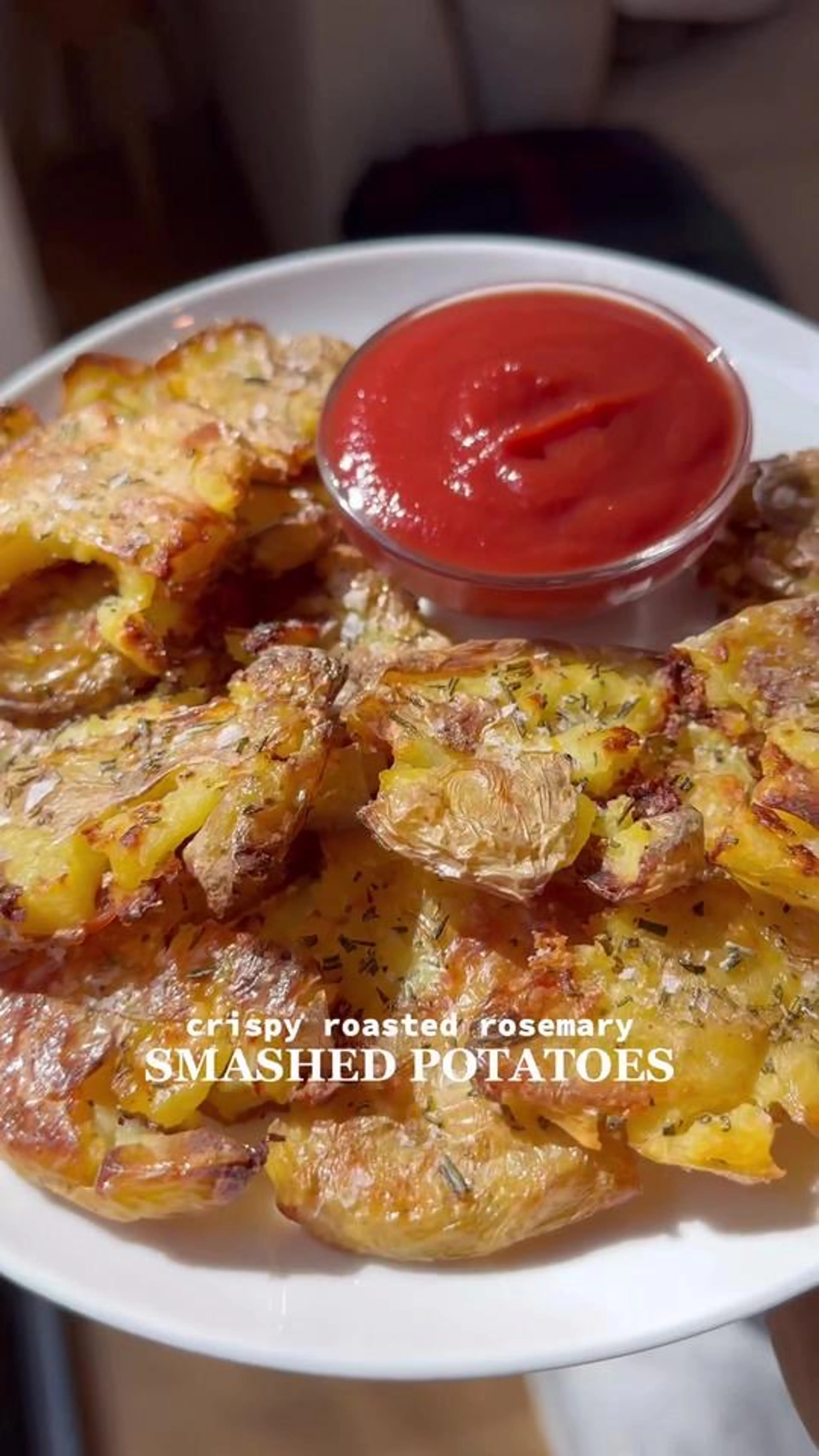 Rosemary Potatoes - Smashed Oven Roasted & Crispy