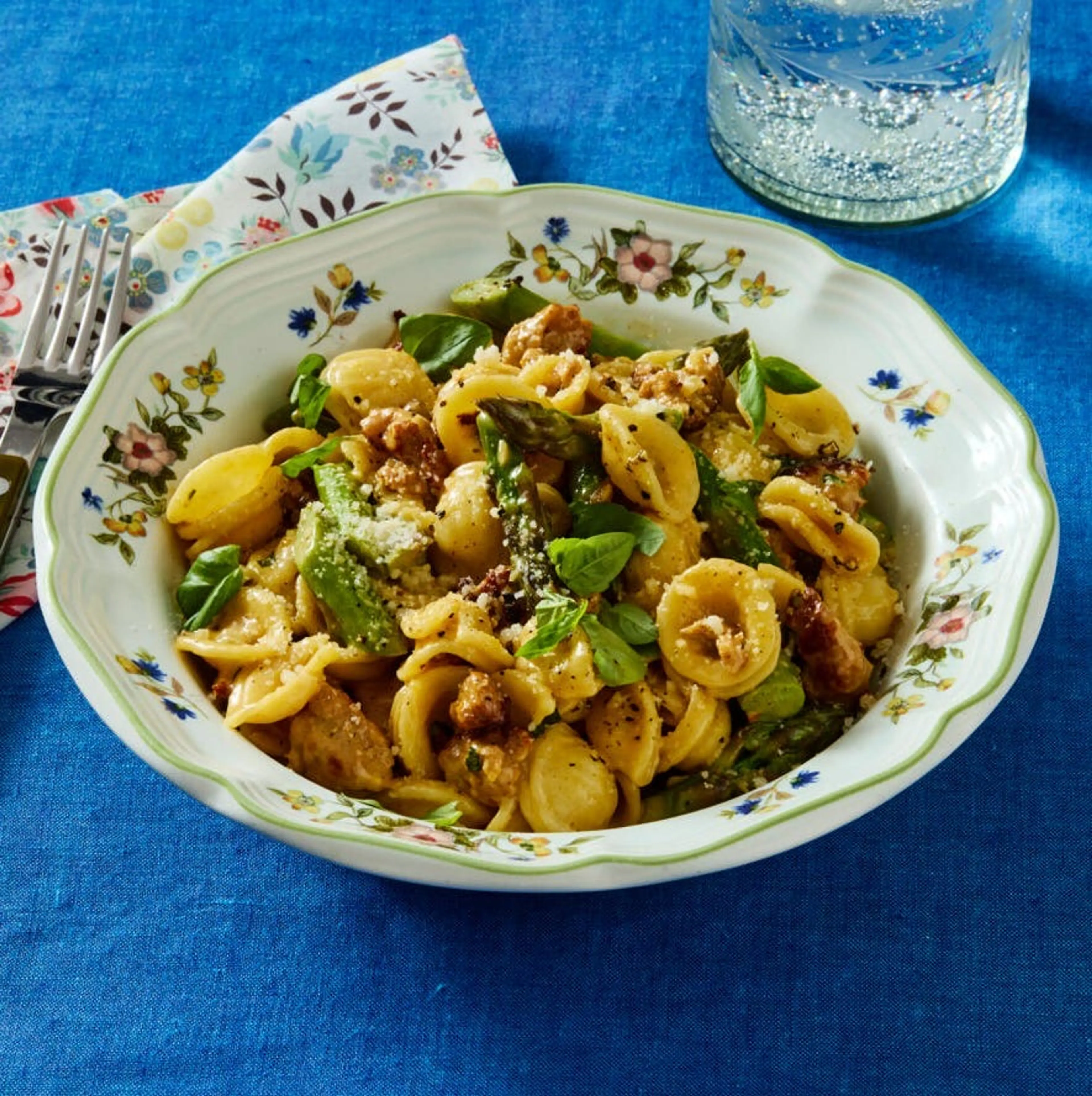 Orecchiette with Italian Sausage and Asparagus