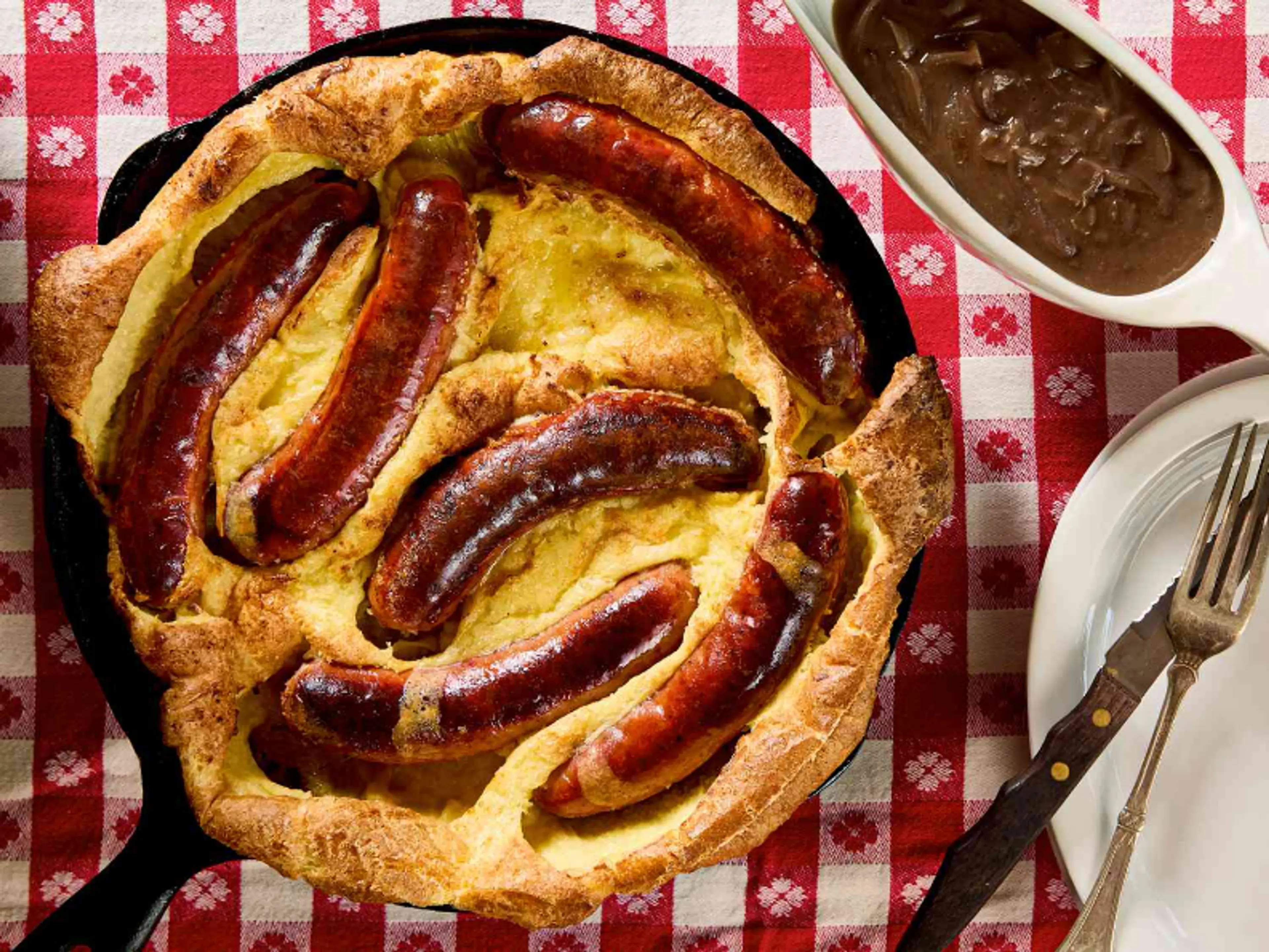 Toad in the Hole (Yorkshire Pudding With Sausage and Red Oni