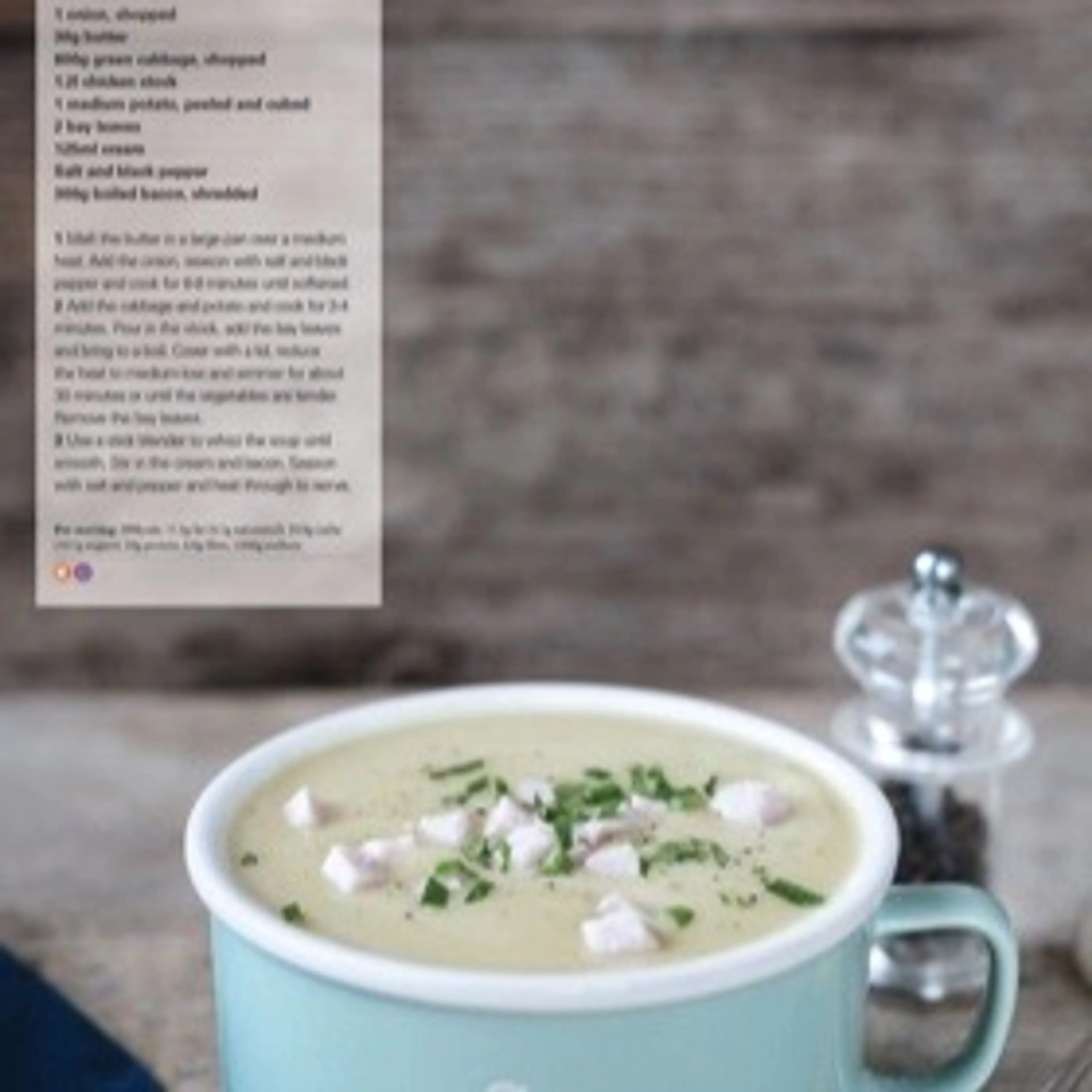 CREAM OF CABBAGE SOUP WITH BACON