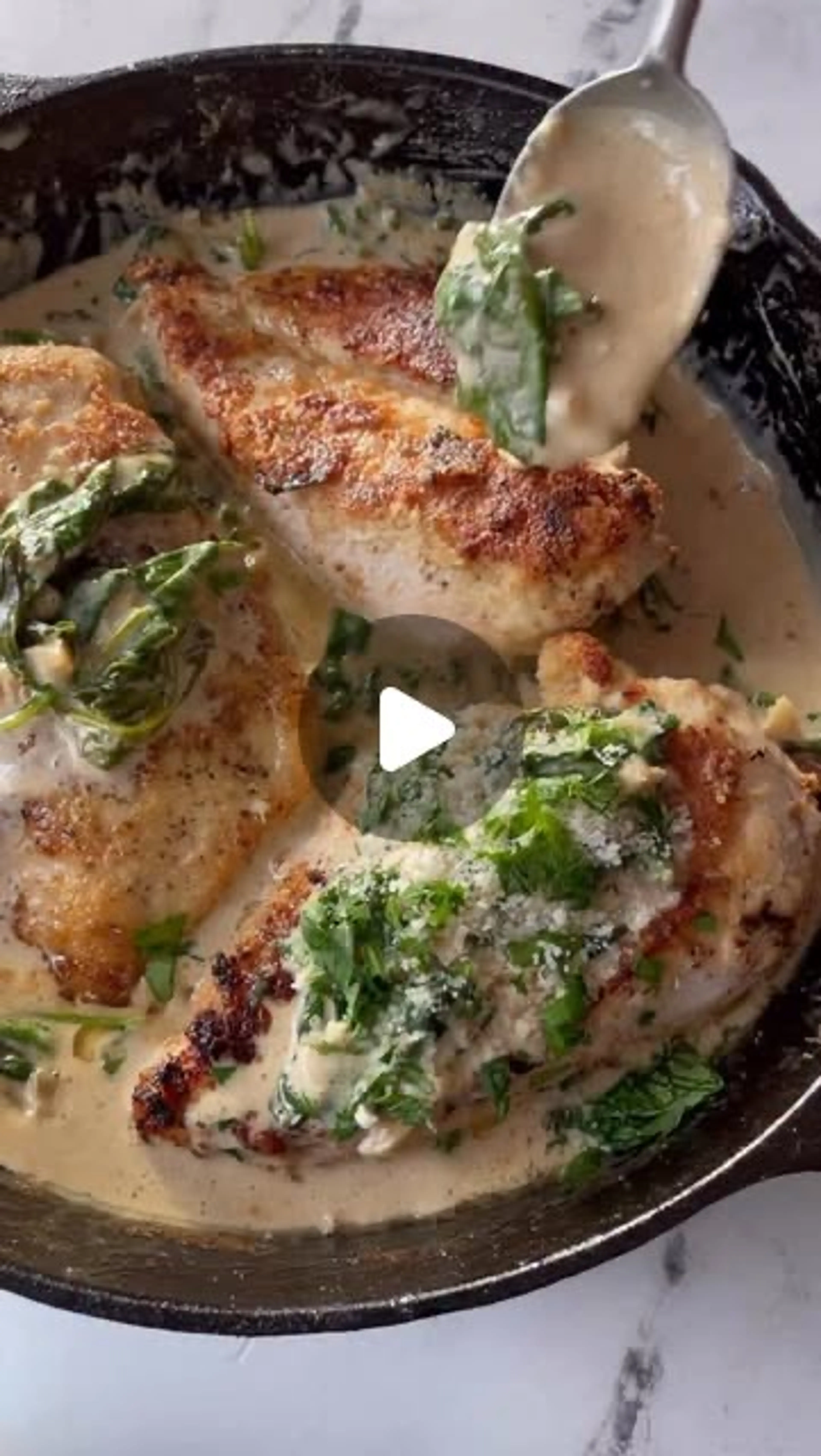 Crispy Chicken + Garlicky Greens