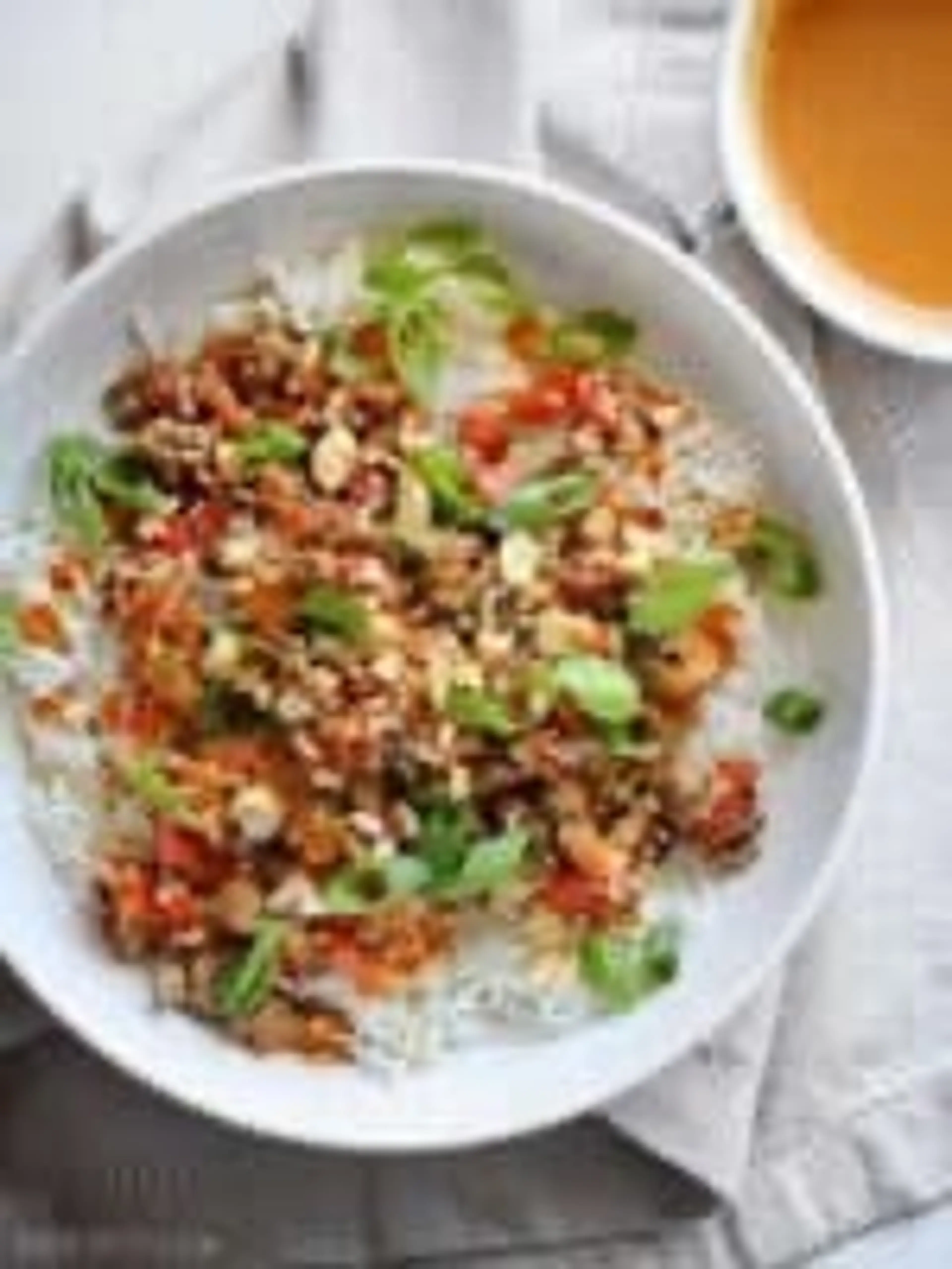 Hoisin Stir Fry Bowls with Spicy Peanut Sauce
