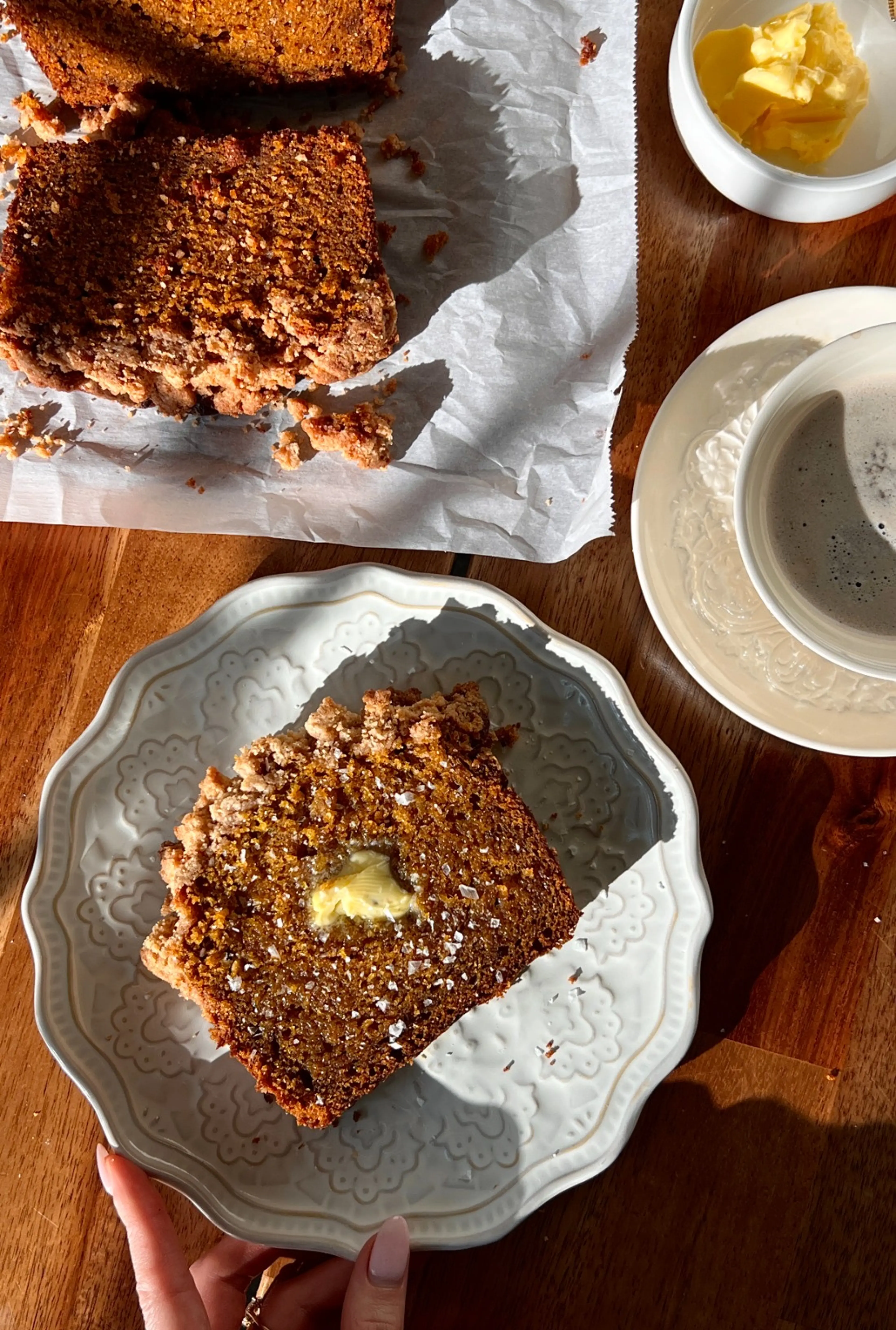 Brown Butter Pumpkin Streusel Bread