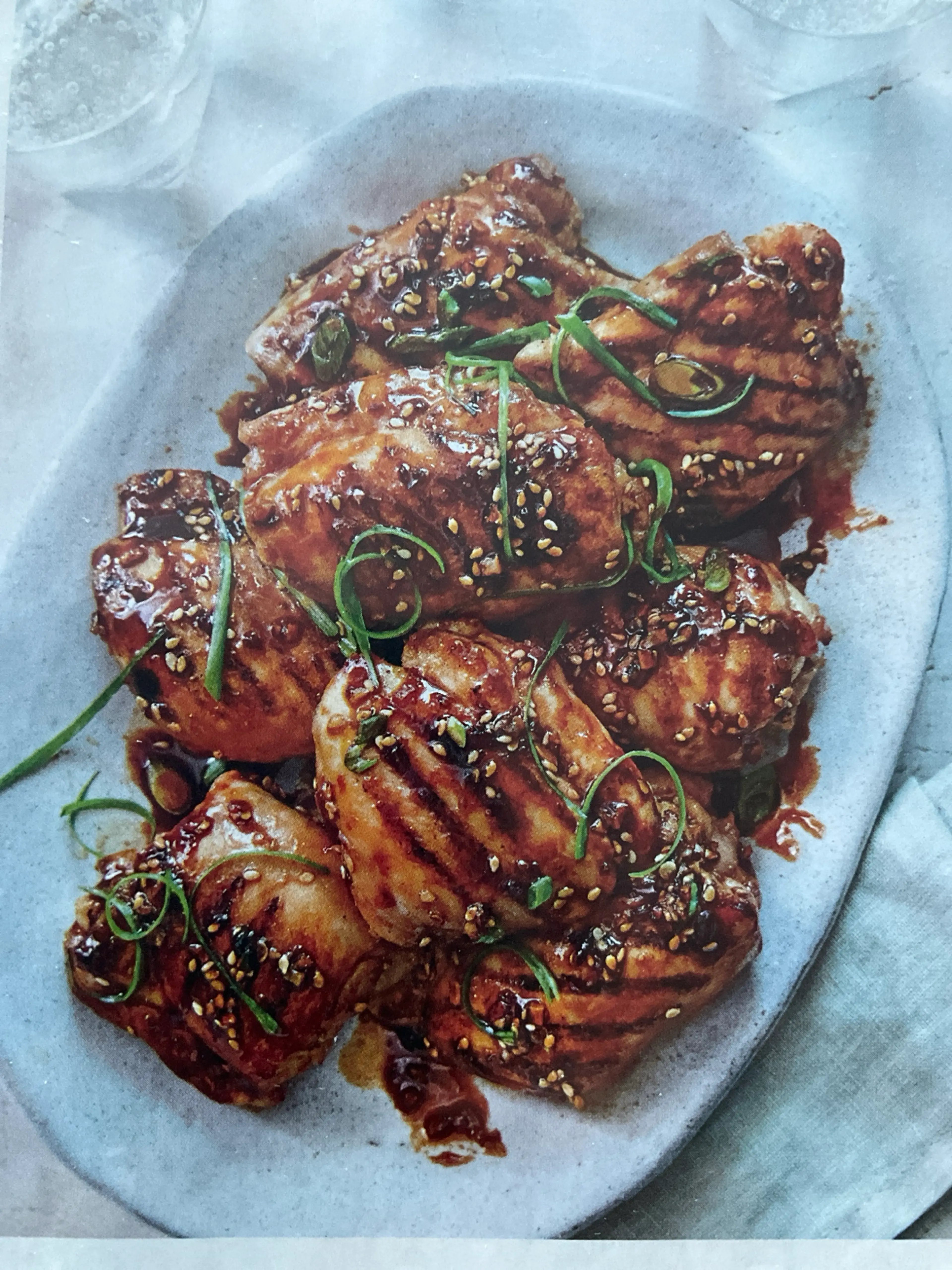 chicken thighs with ginger- sesame glaze