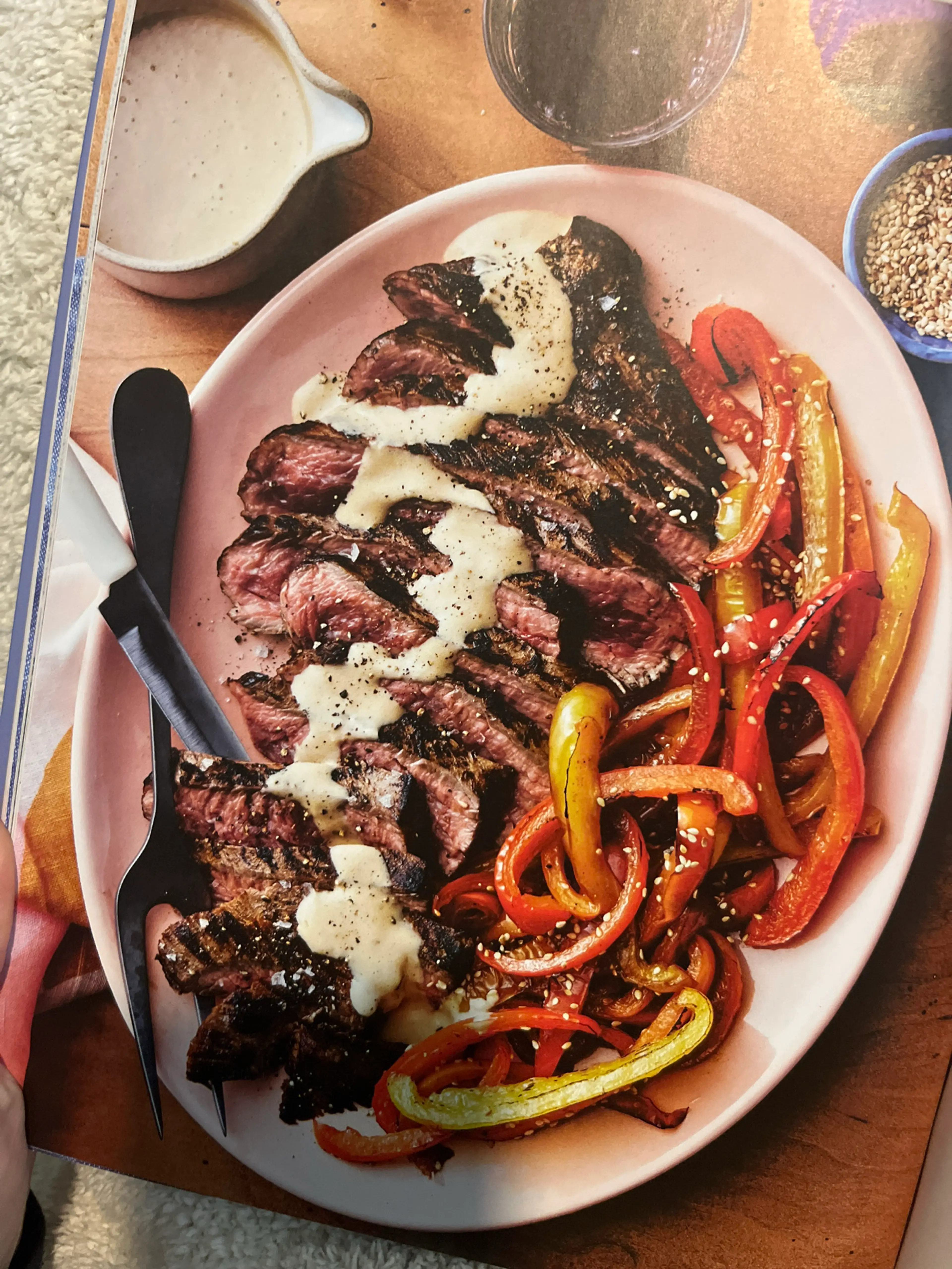 SHEET PAN SESAME-GINGER STEAK & PEPPERS