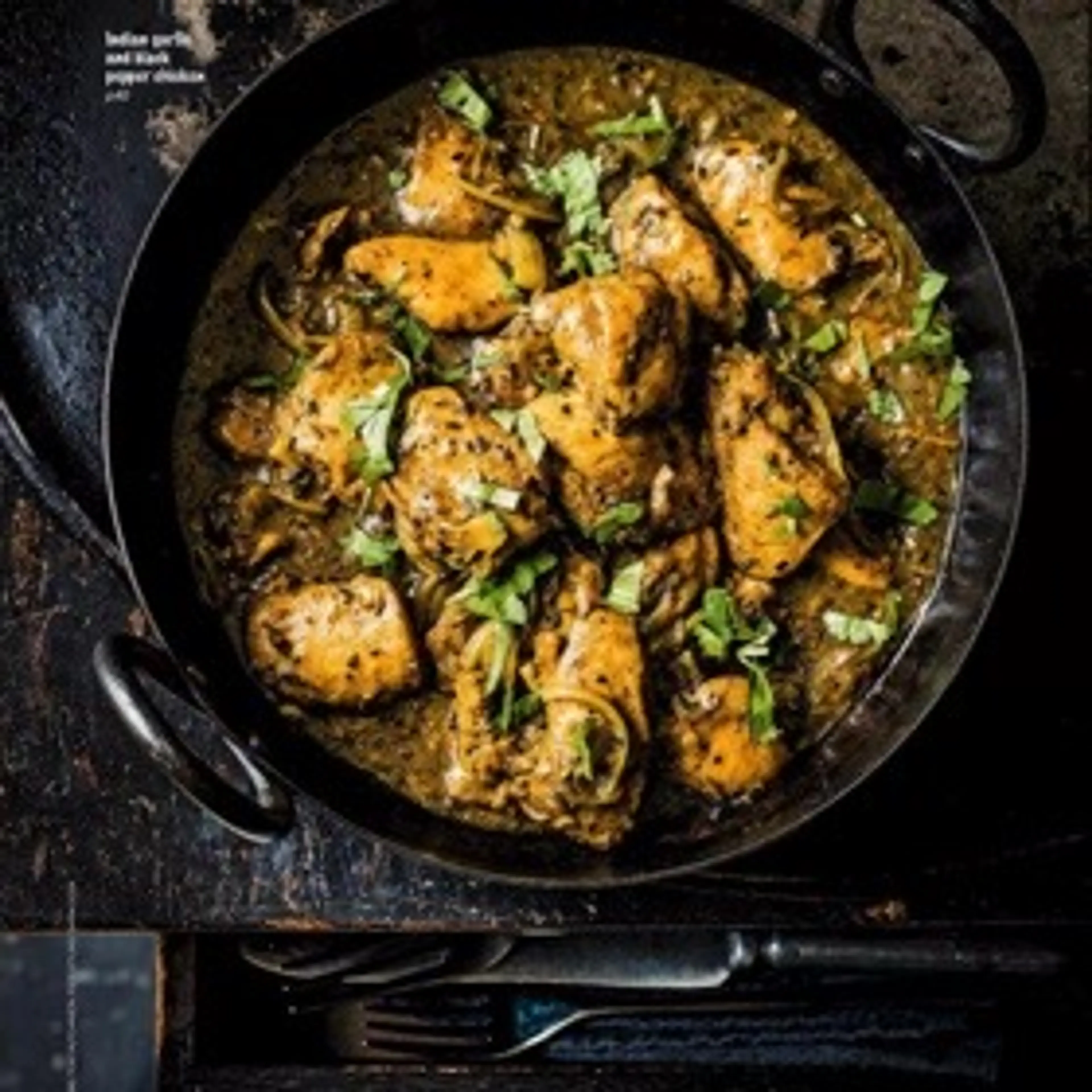 Indian garlic and black pepper chicken