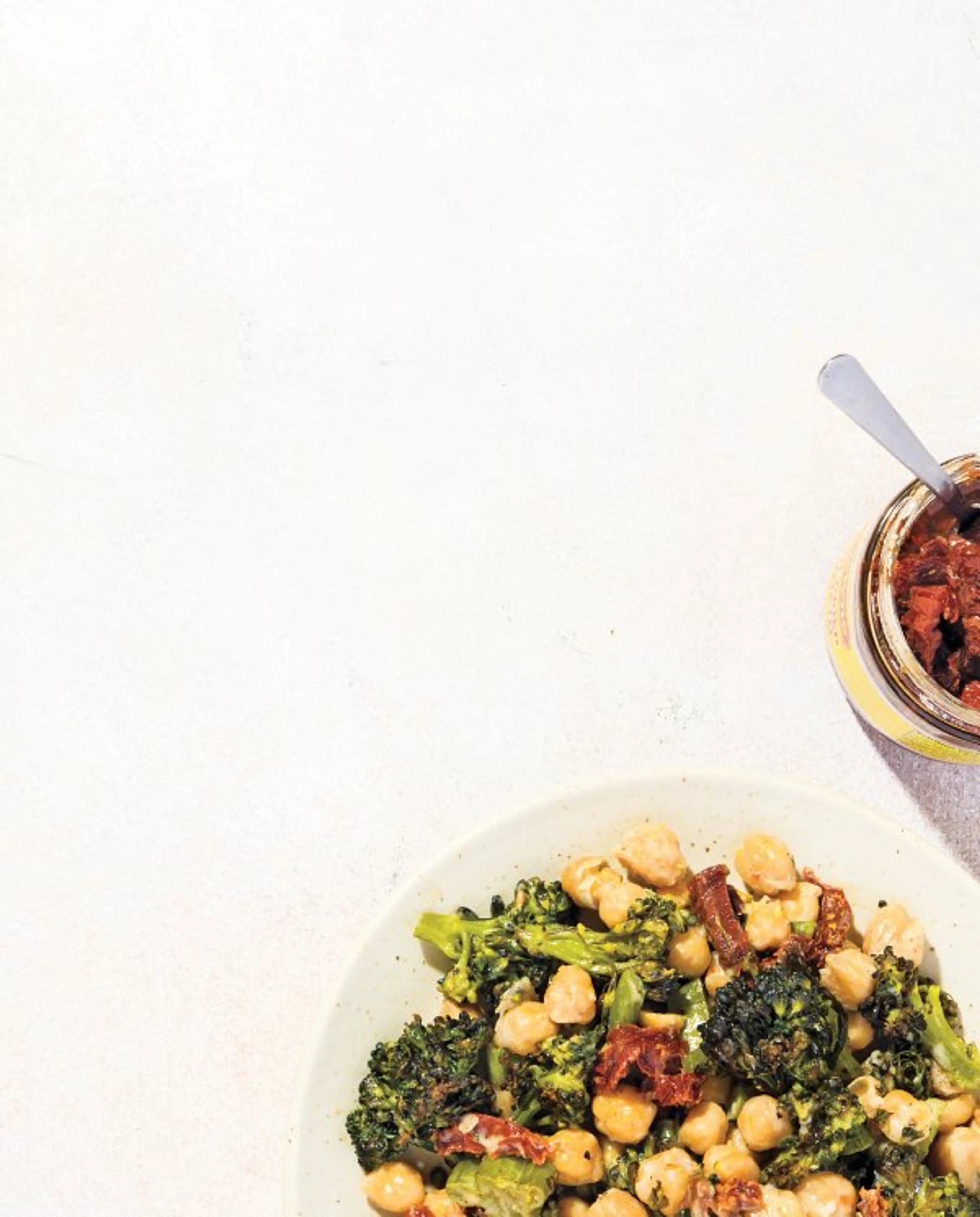 Roasted Broccolini and Chickpea Salad with Tahini-Lemon Dres