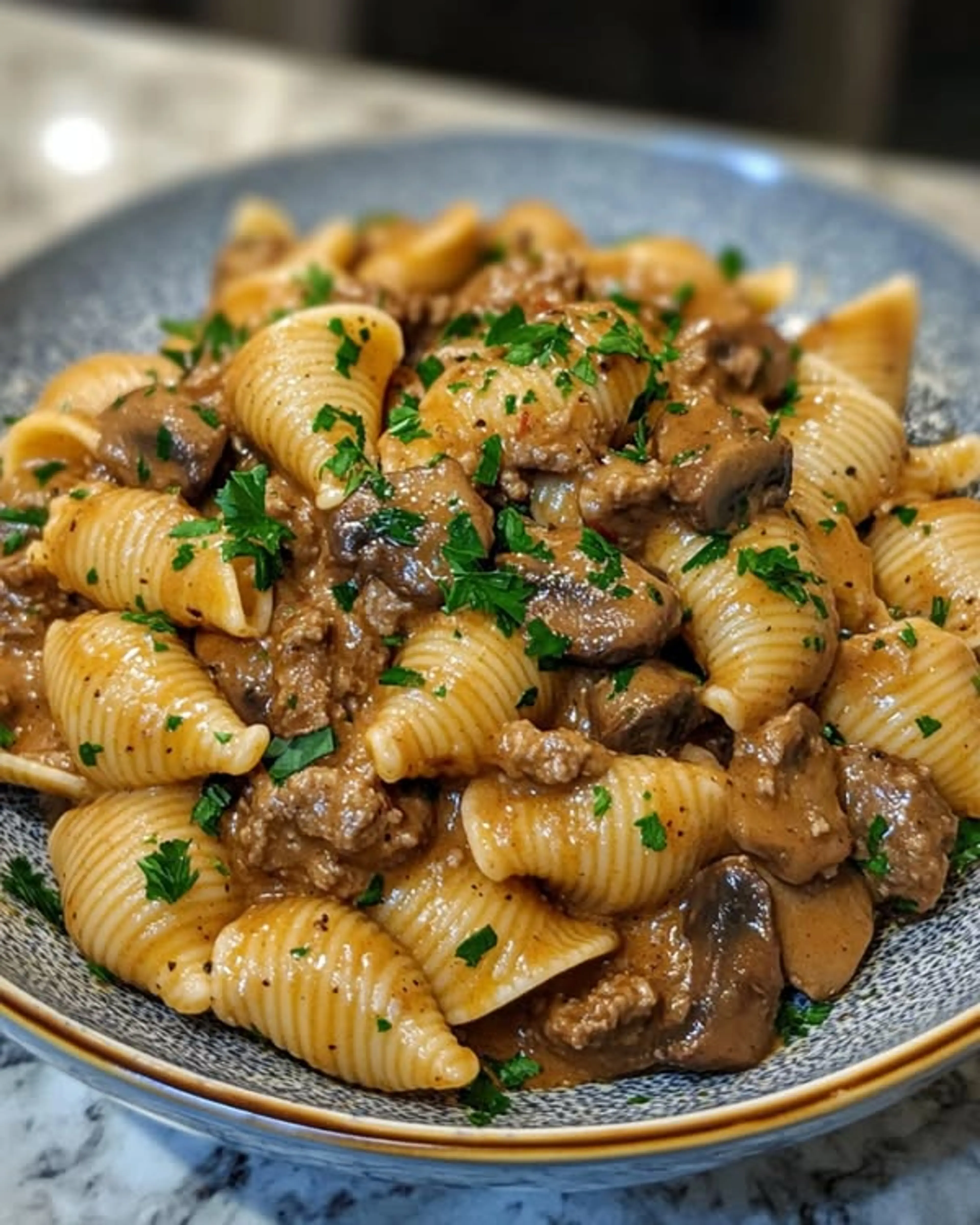 Paprika Beef Stroganoff Shells