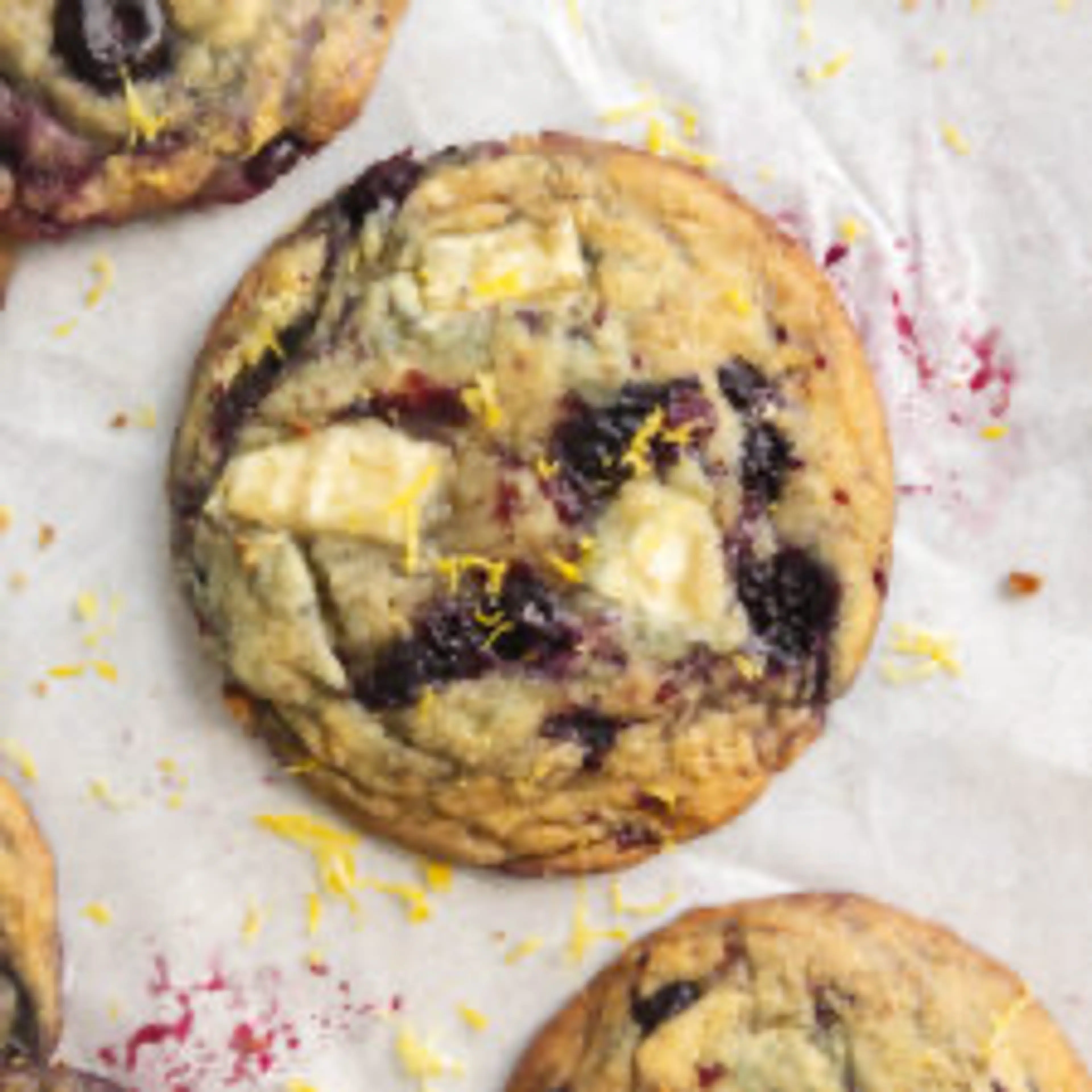 Lemon Blueberry White Chocolate Cookies