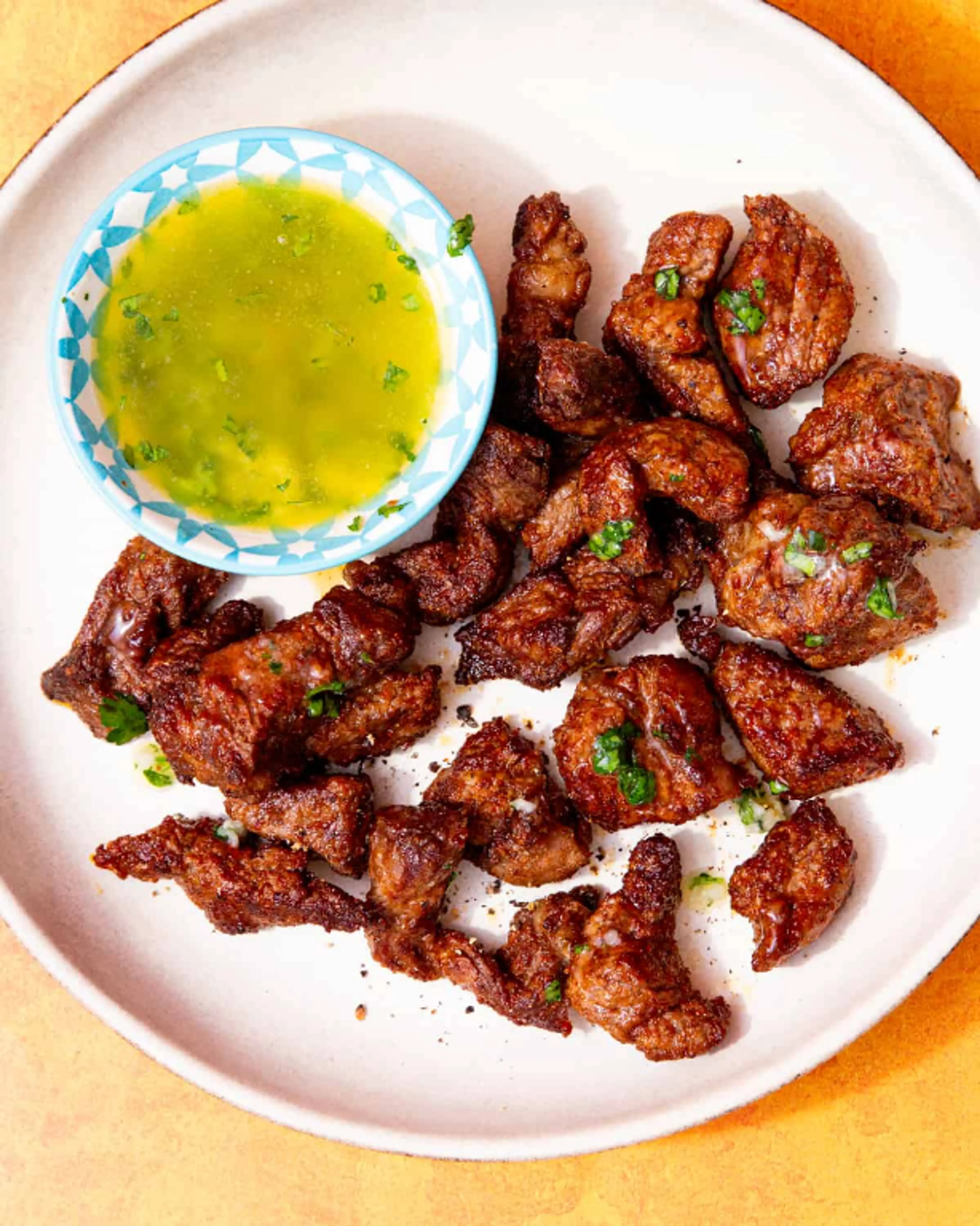 Air Fryer Steak Bites with Garlic Butter
