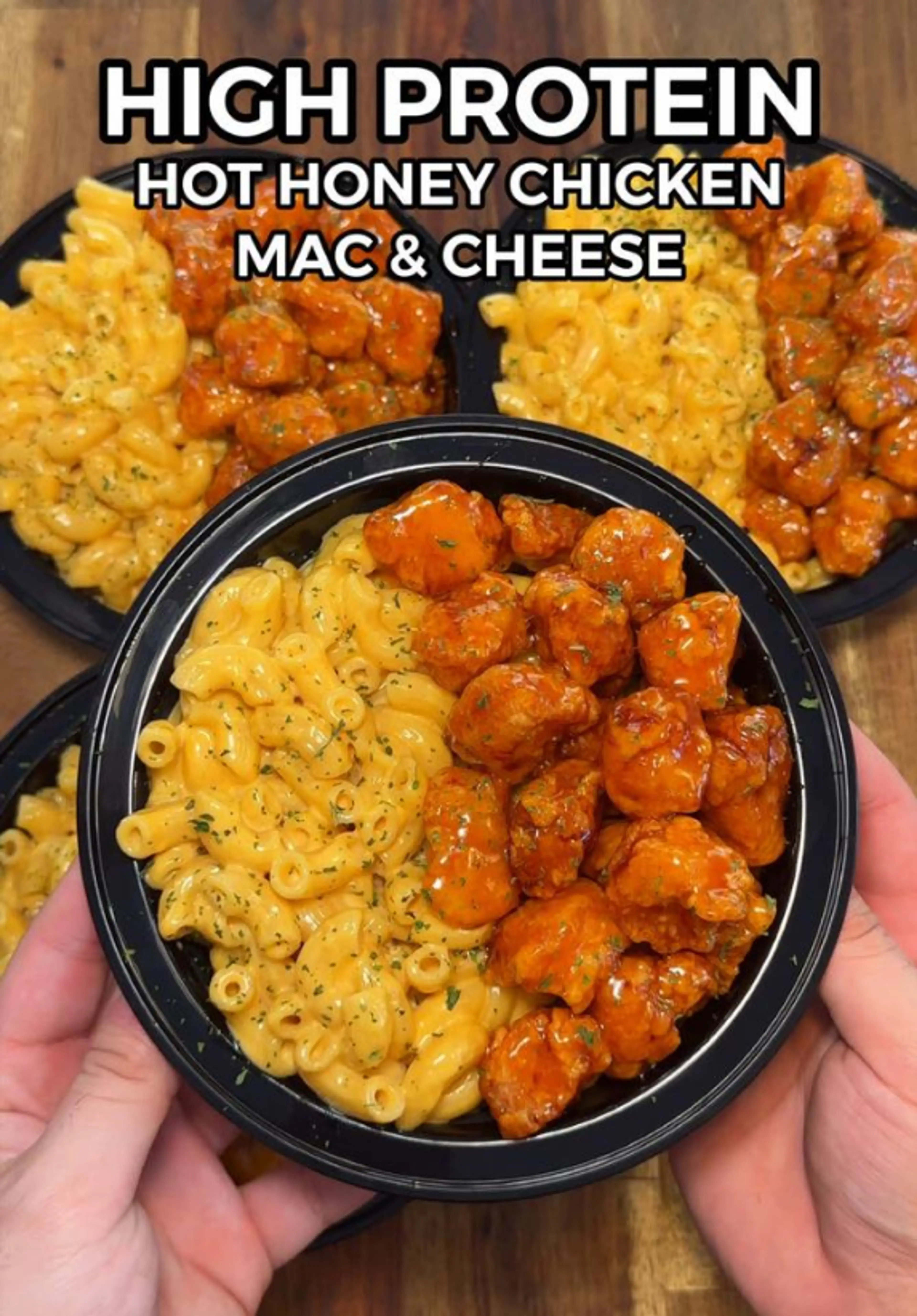 High Protein Crispy Hot Honey Chicken Mac & Cheese