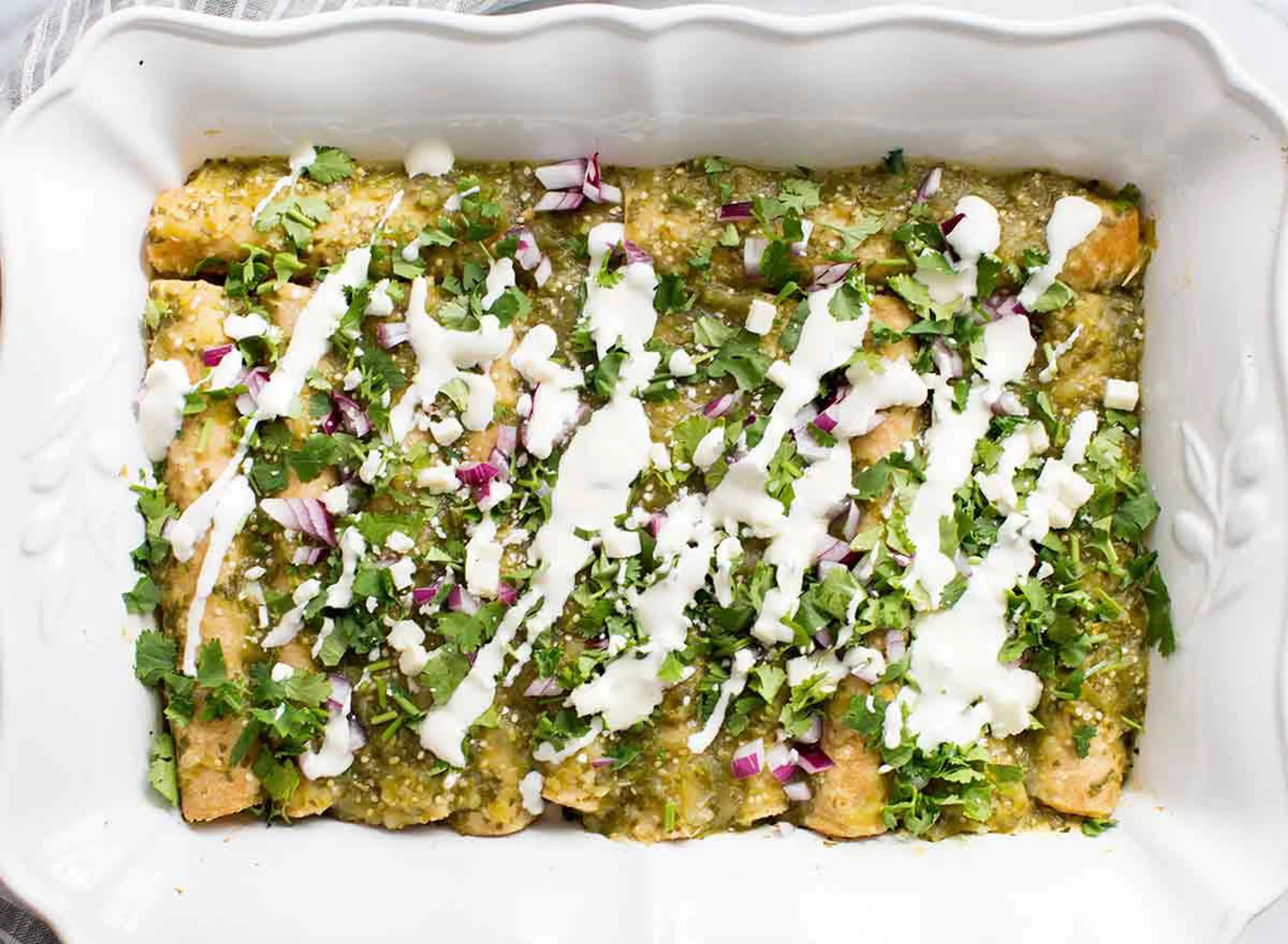 Salsa Verde Chicken Enchiladas