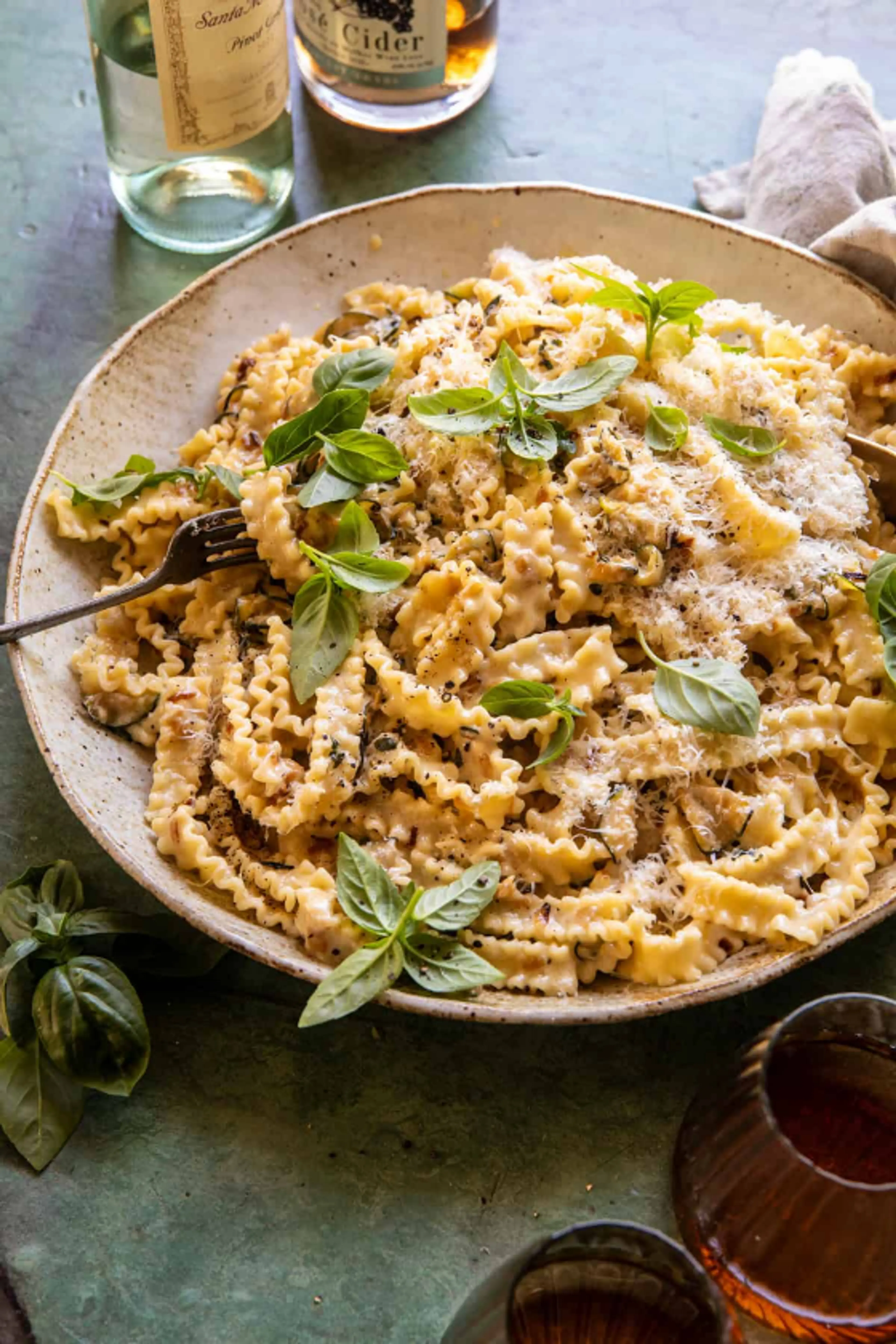 Lemon Basil Zucchini Pasta Alfredo