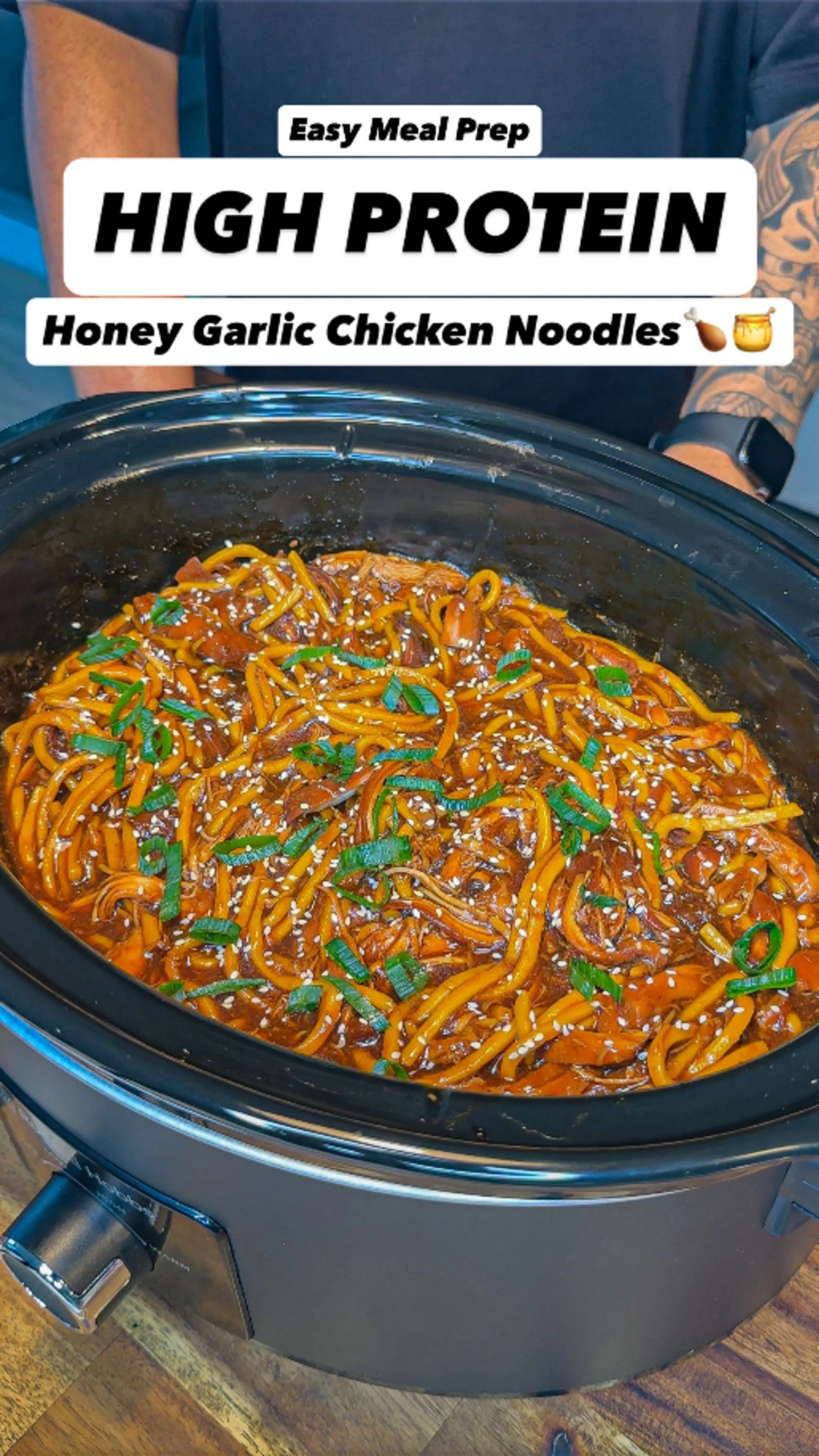 High Protein Honey Garlic Chicken Noodles