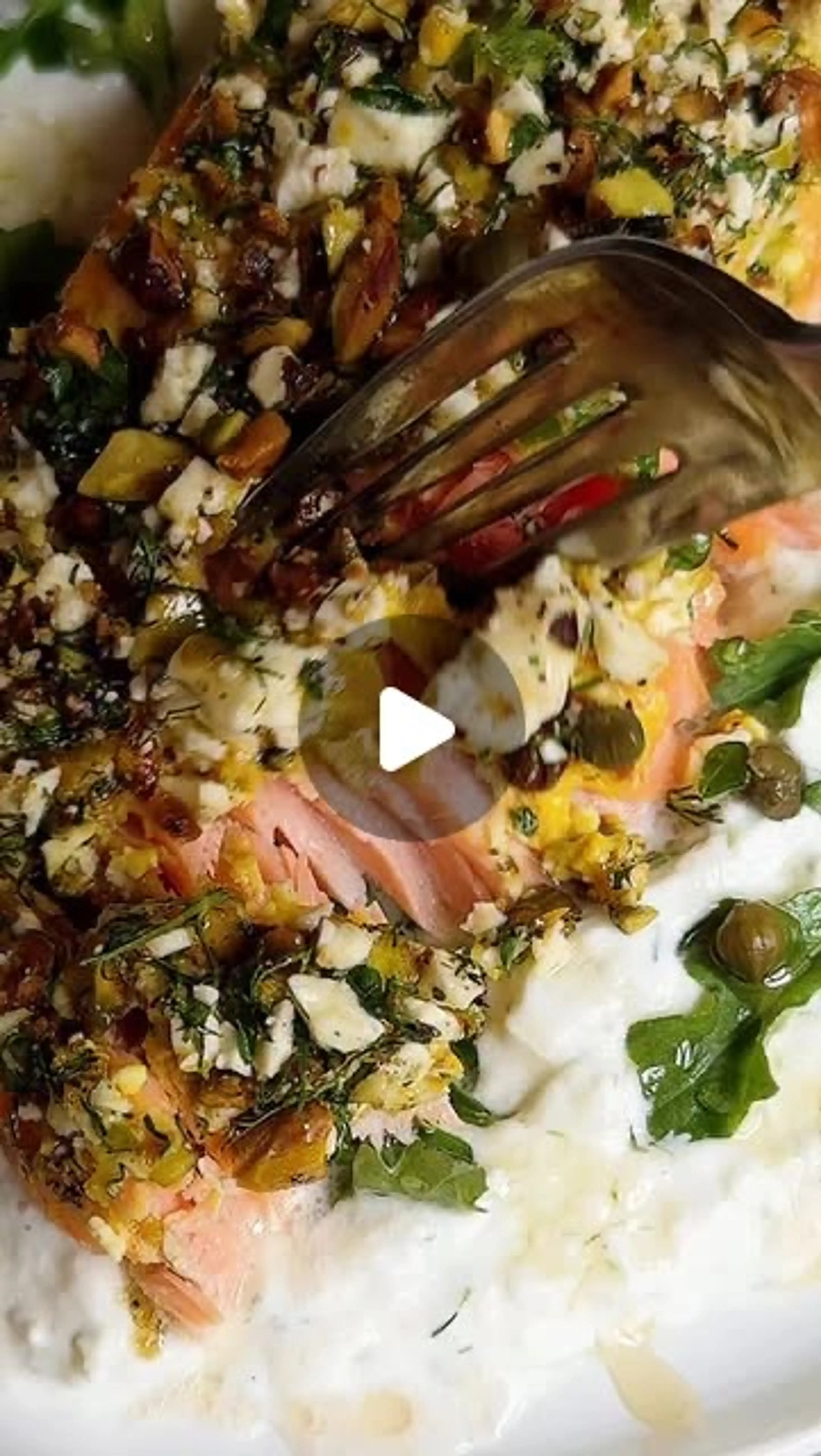 Slow Roasted Feta-dill-pistachio Crusted Salmon with Creamy