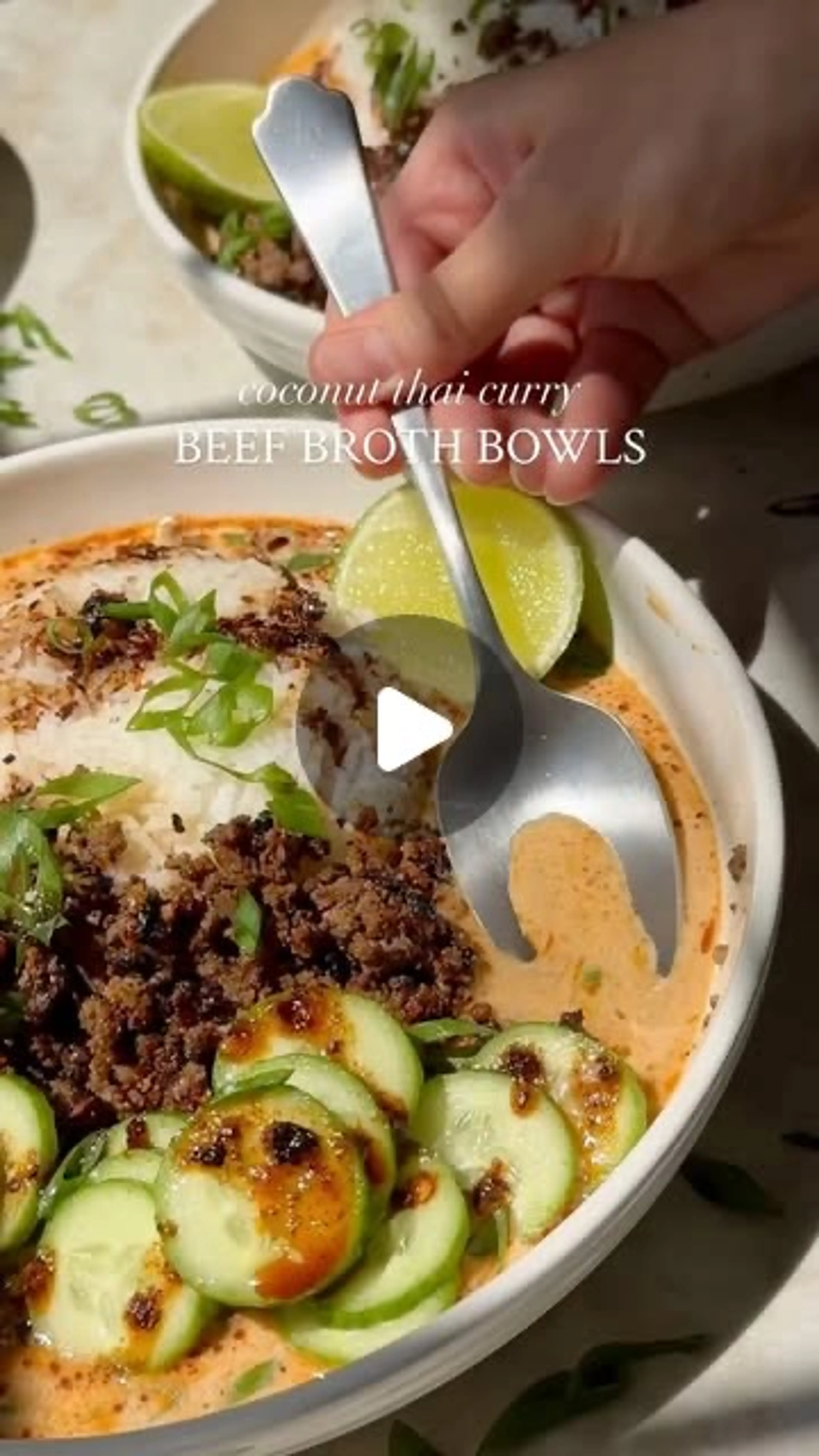 Coconut Thai Curry Beef Broth Bowls