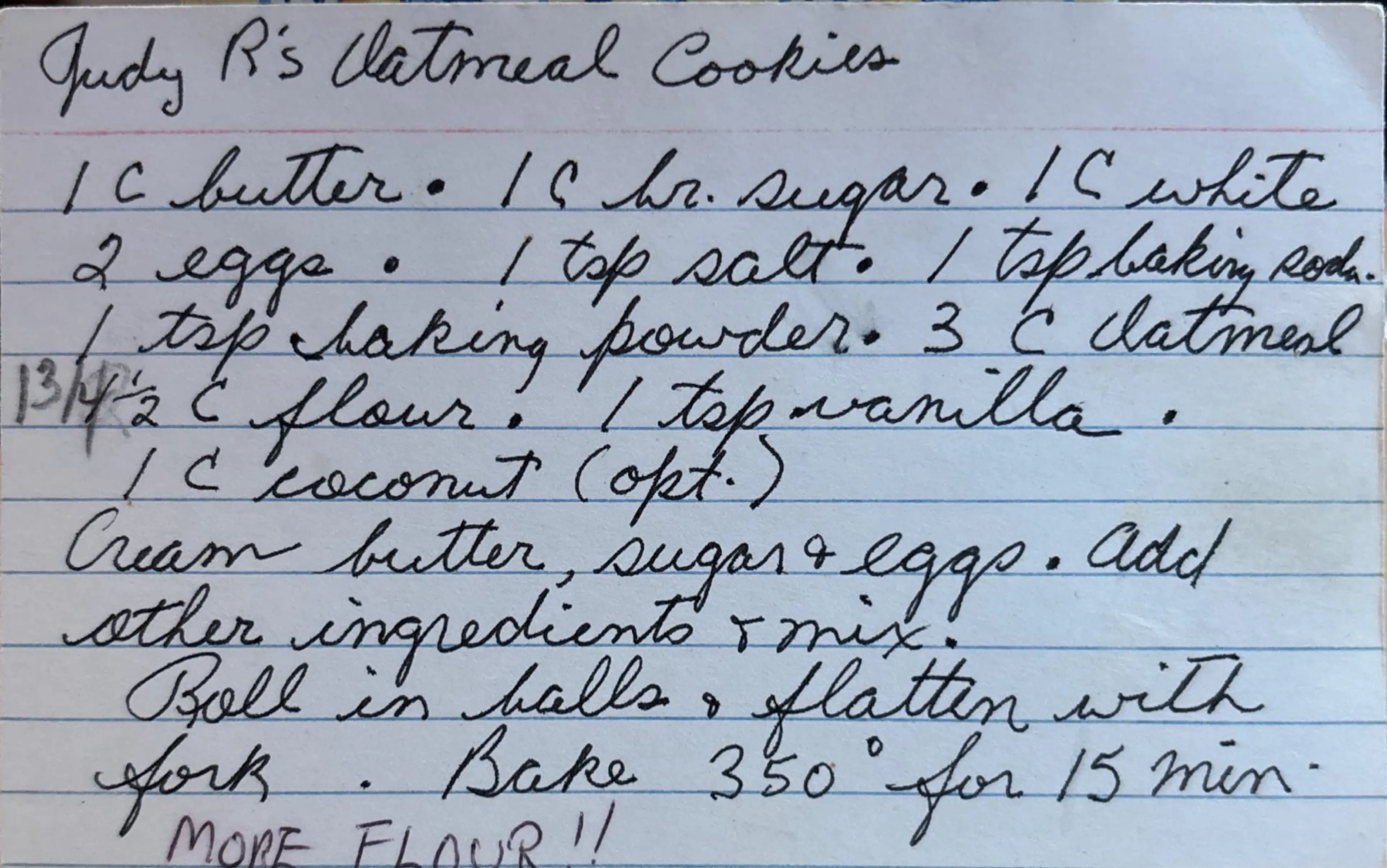 Judy R's Oatmeal Cookies