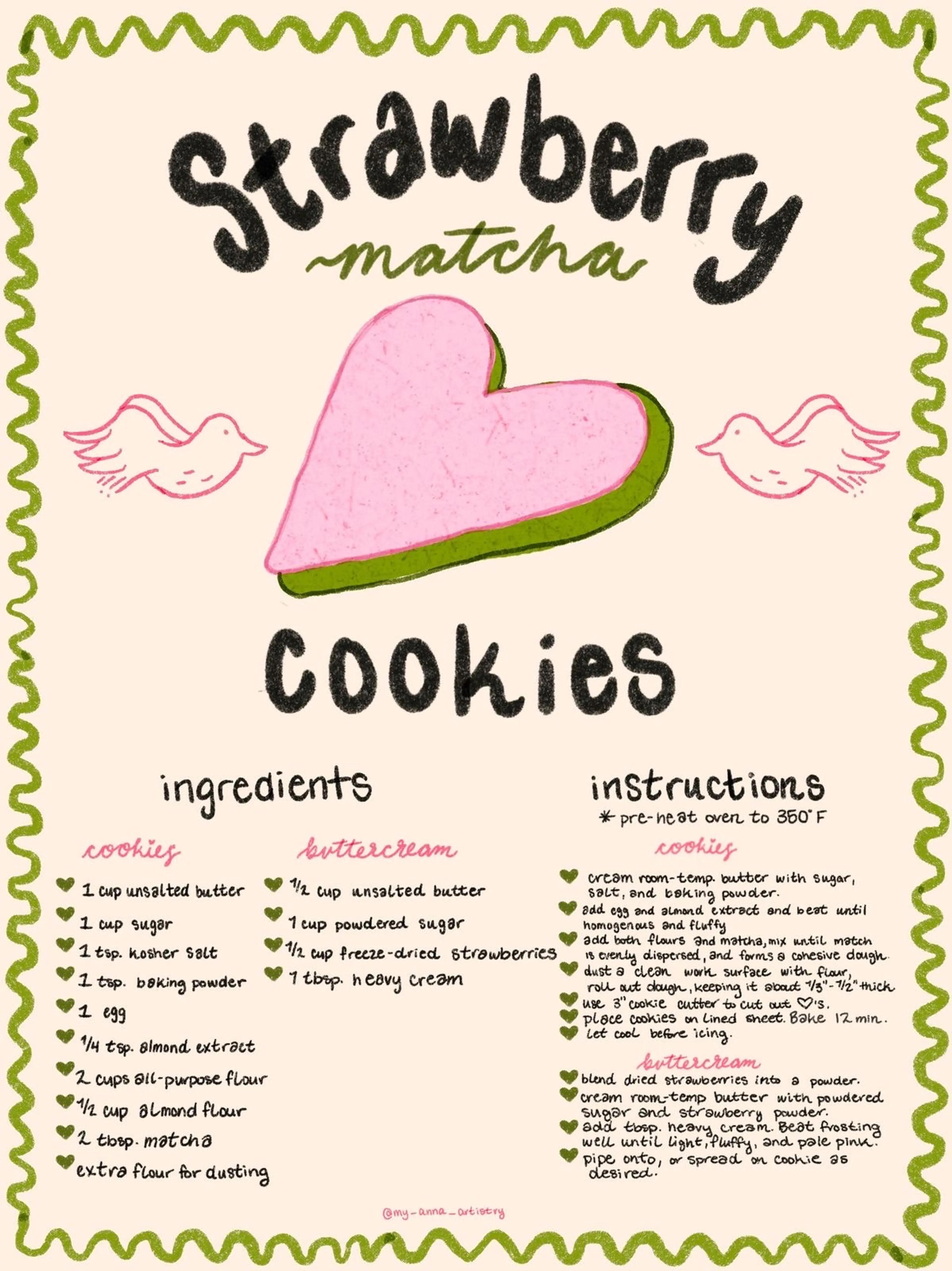 Strawberry Matcha Cookies