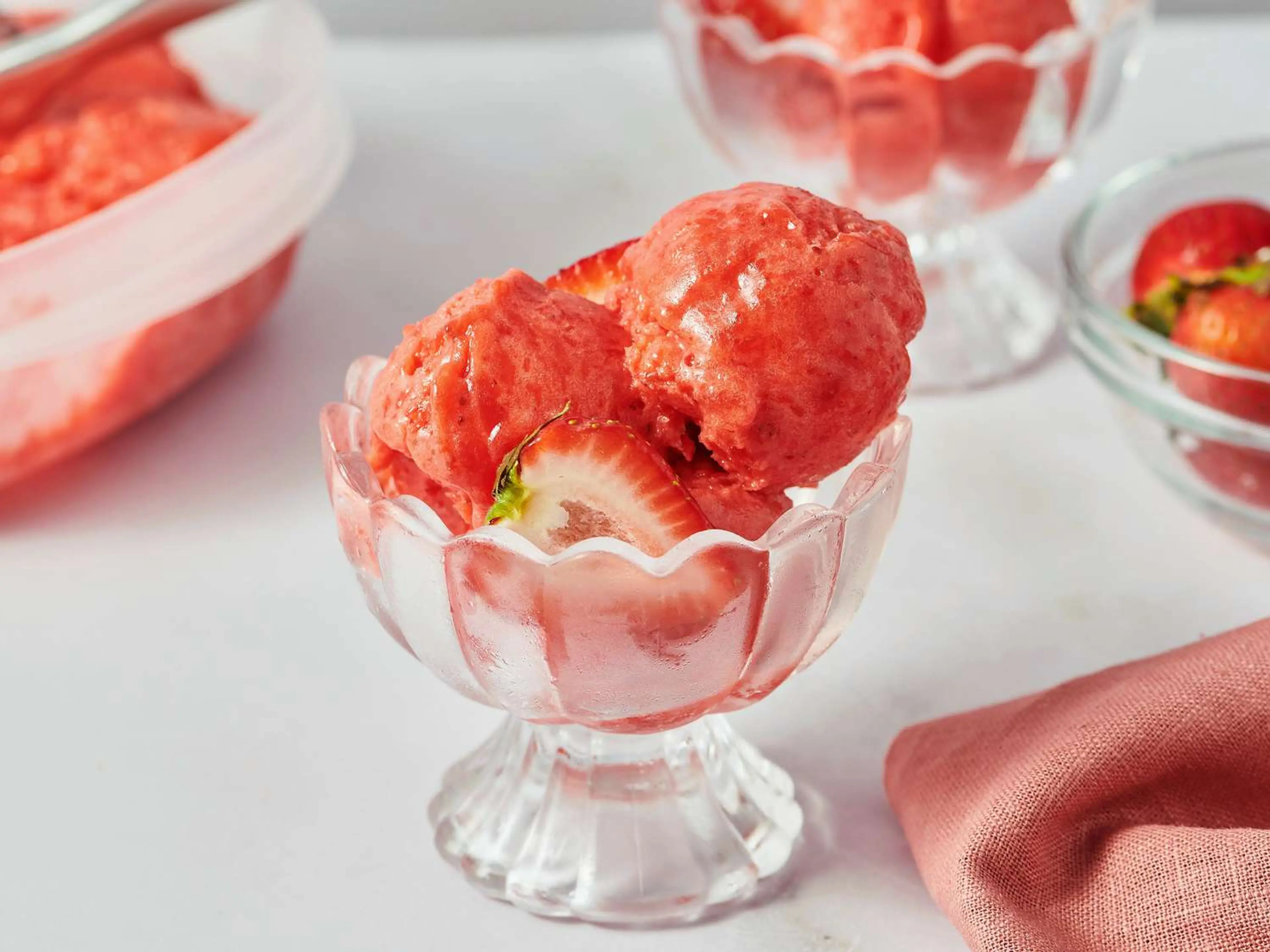 Sweet and Silky Strawberry Sorbet